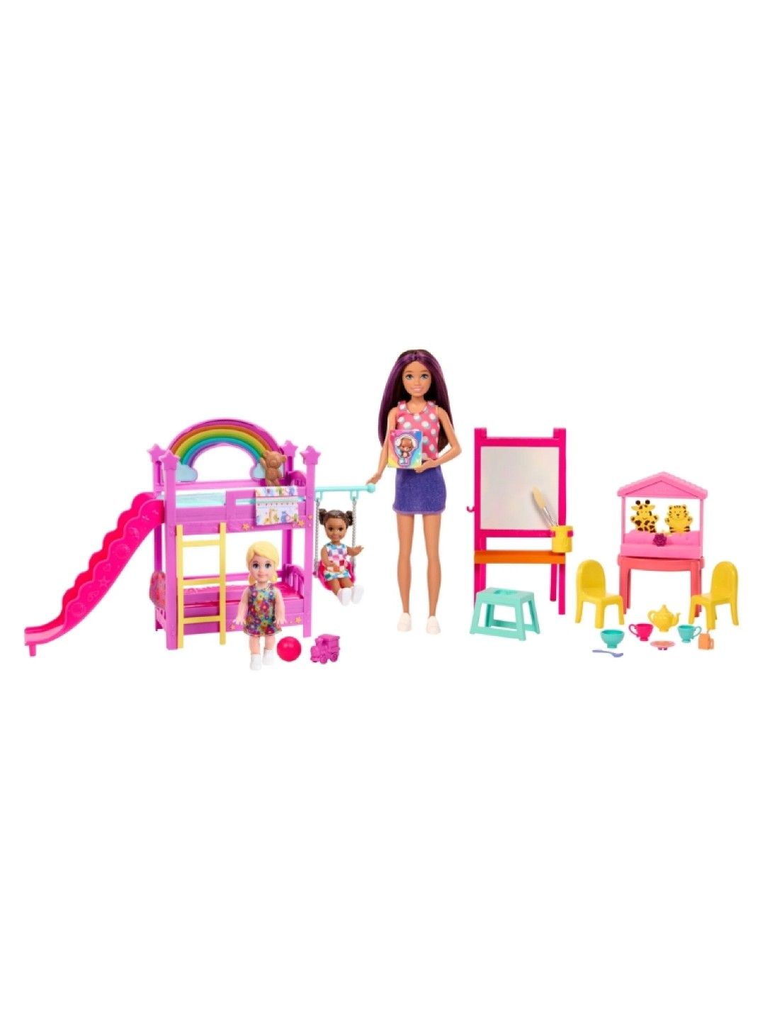Barbie Skipper Daycare Playset with 3 Dolls, Furniture and 15+ Accessories (No Color- Image 1)