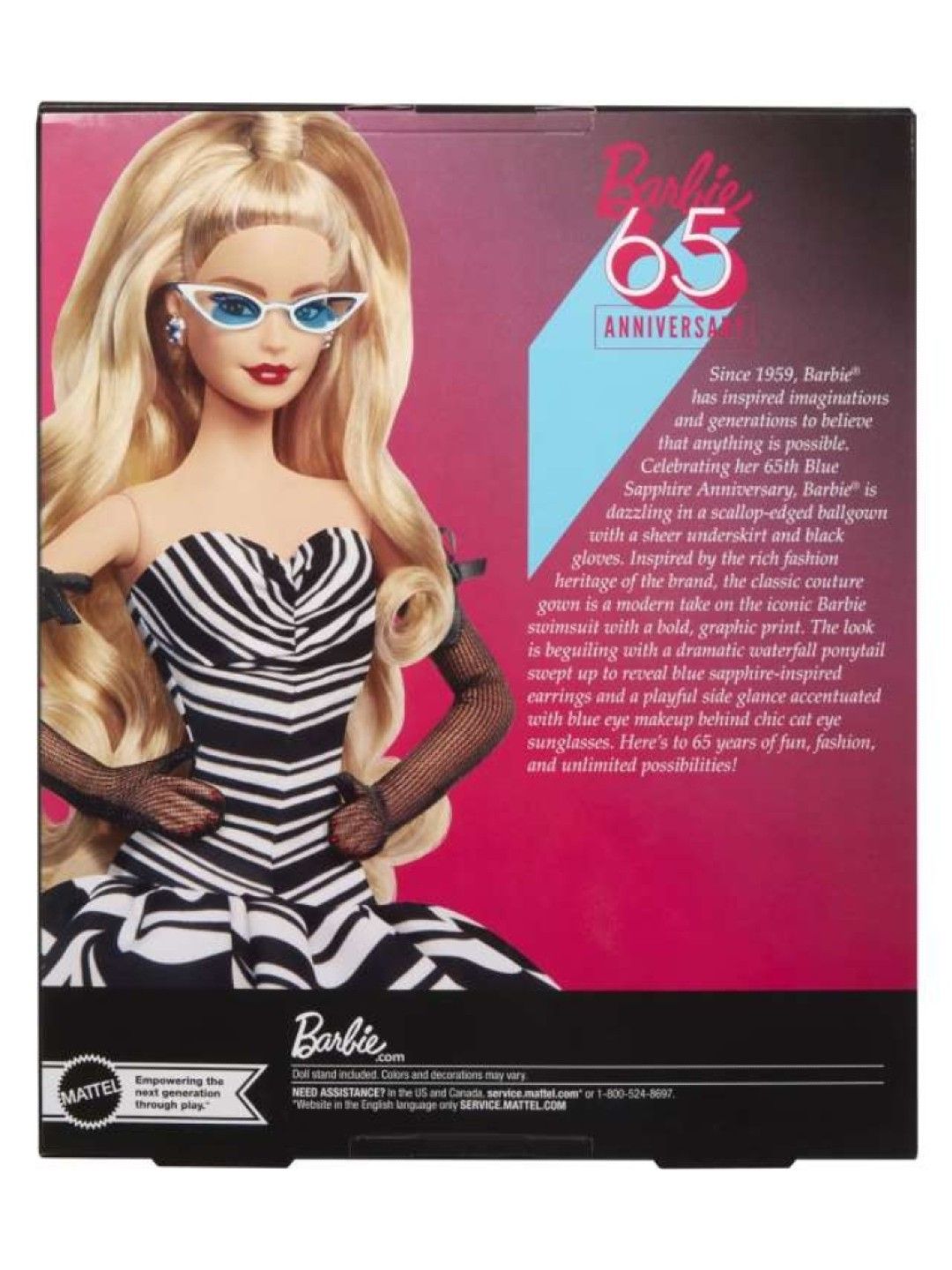 Barbie Signature 65th Anniversary Collectible, Blonde Hair Doll (No Color- Image 4)