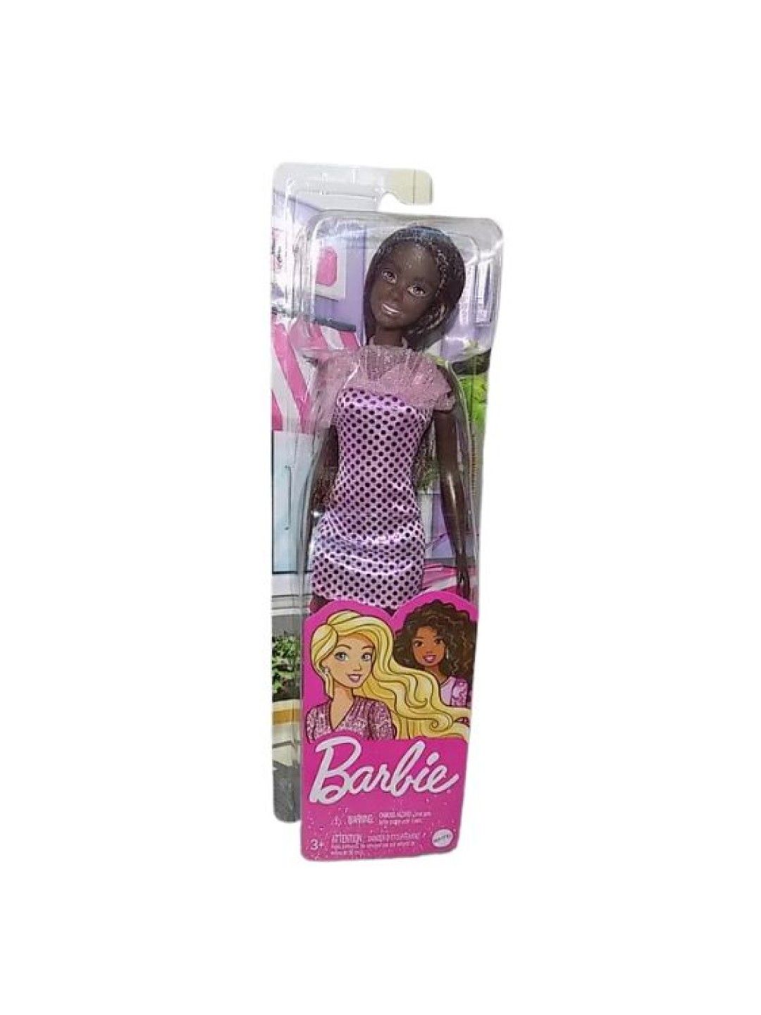 Barbie Pop Glitz Brunette Doll with Pink Metallic Dress Fashion Outfit (No Color- Image 4)