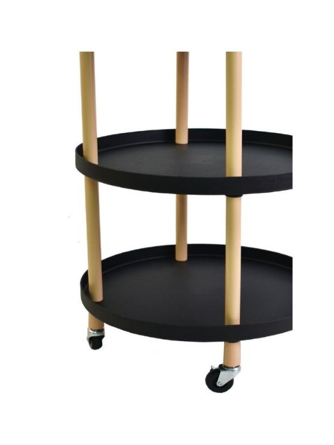 Sunbeams Lifestyle Nest Design Lab Premium Durable 3-Tier Round Trolley (Black- Image 2)