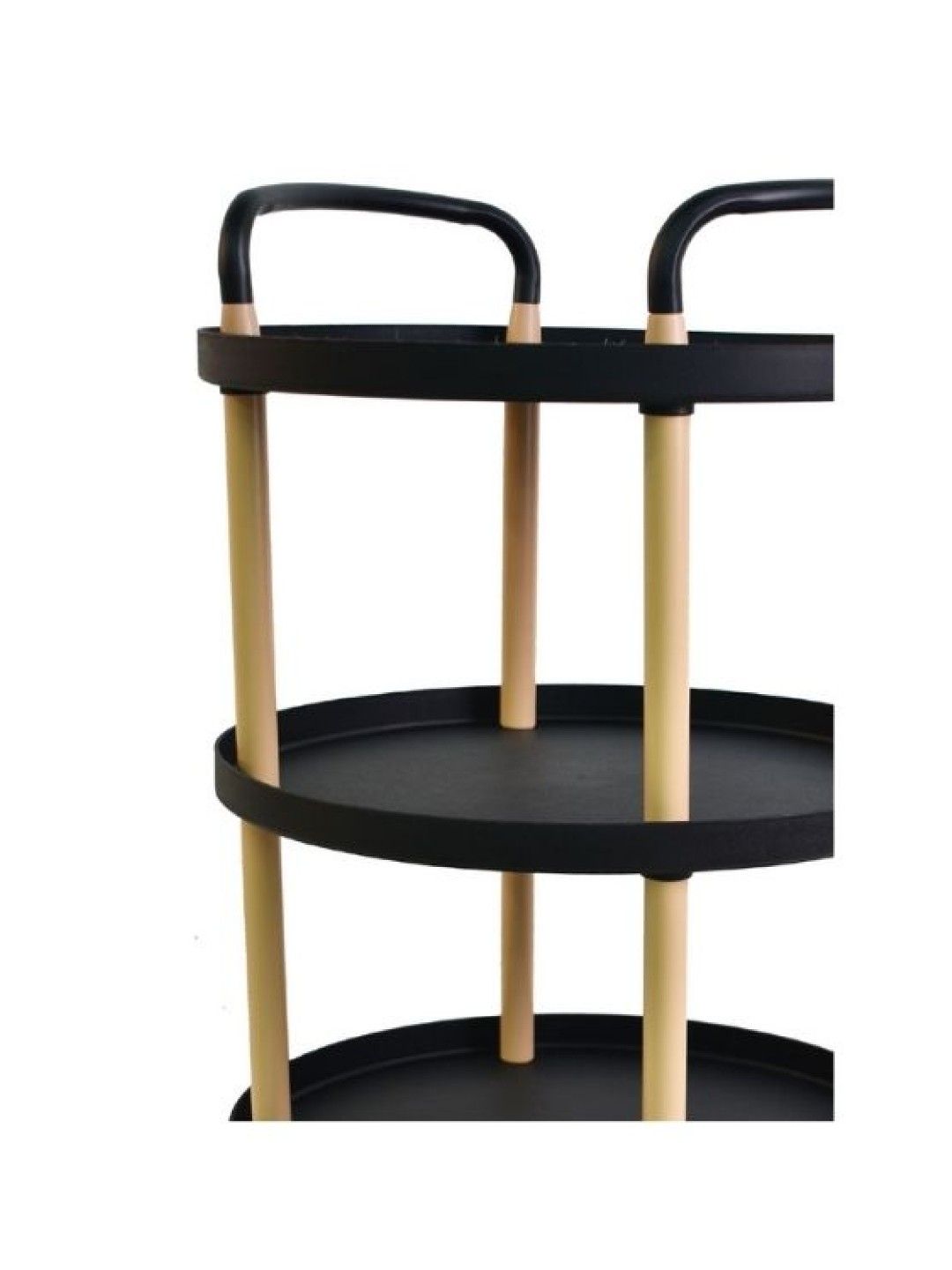 Sunbeams Lifestyle Nest Design Lab Premium Durable 3-Tier Round Trolley (Black- Image 3)