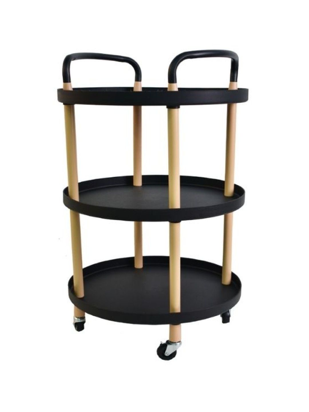 Sunbeams Lifestyle Nest Design Lab Premium Durable 3-Tier Round Trolley (Black- Image 1)