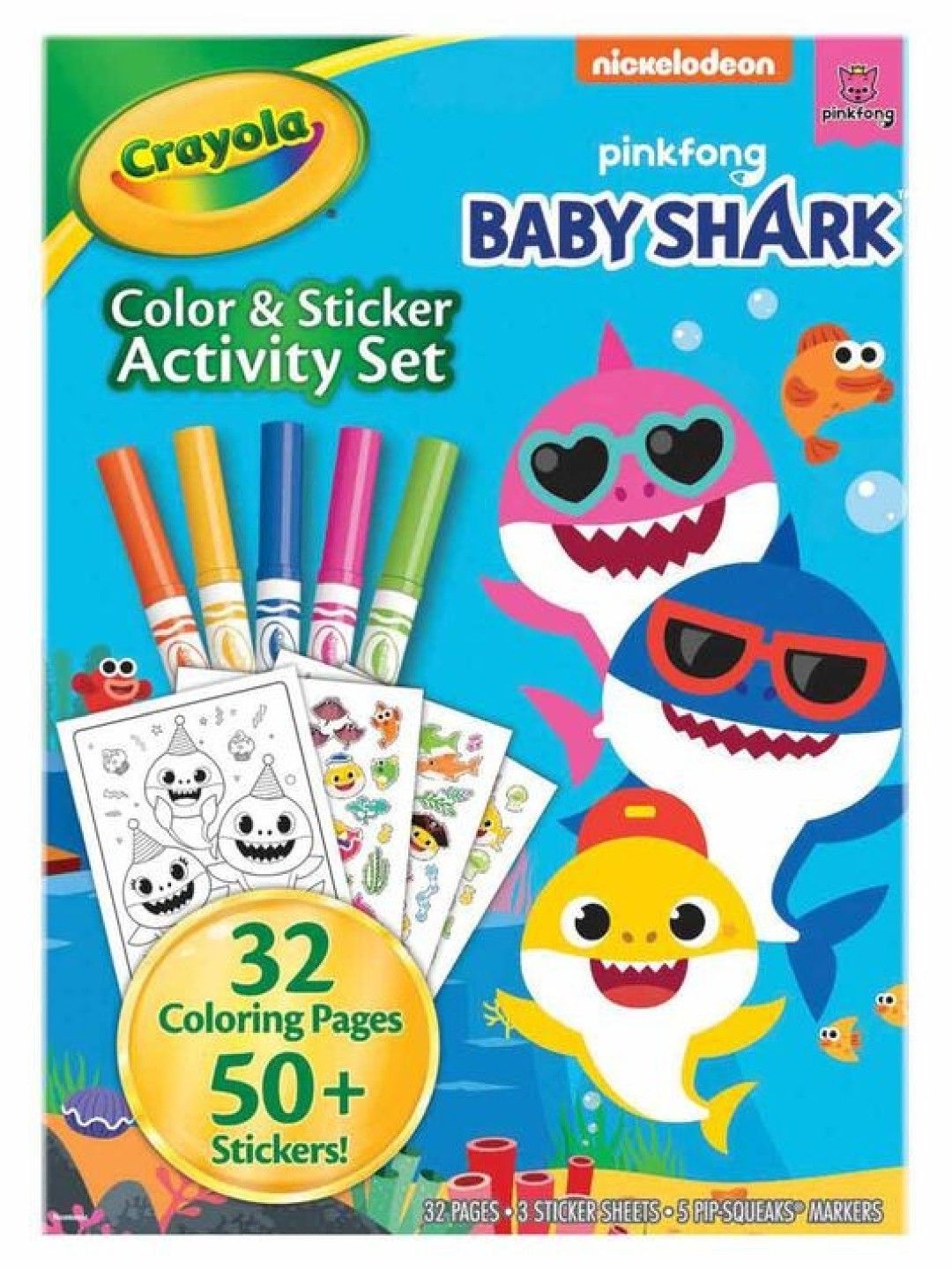Crayola Color & Sticker Activity Set - Baby Shark (No Color- Image 1)