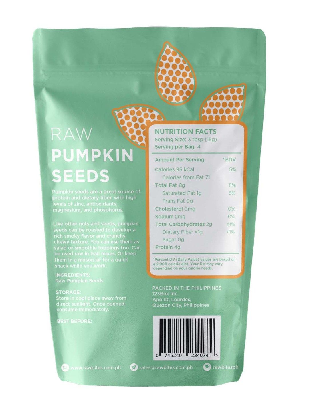 Raw Bites Pumpkin Seeds (60g) (No Color- Image 2)