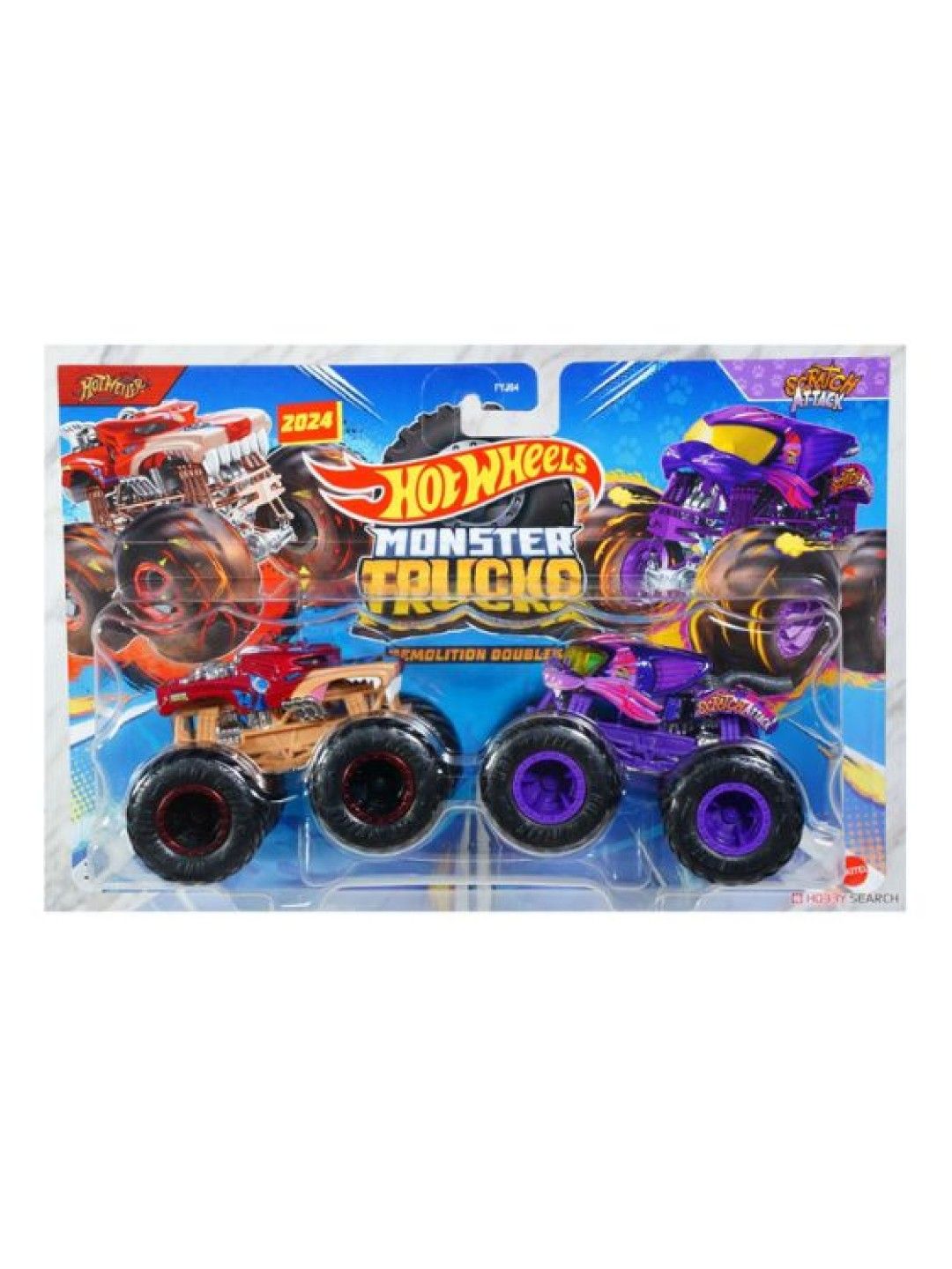Hot Wheels Monster Trucks Demolition Doubles 1:64 Diecast - Cat Vs. Dog (No Color- Image 1)