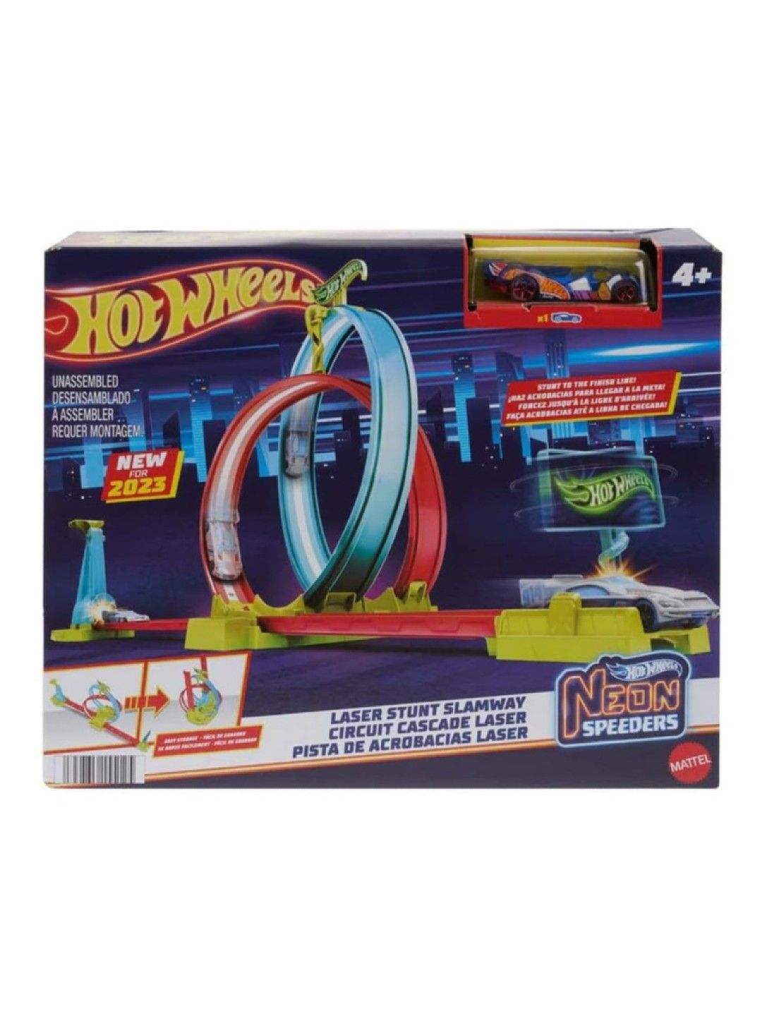 Hot Wheels Action Neon Speeders Doubletwist Laser Stunt (No Color- Image 4)