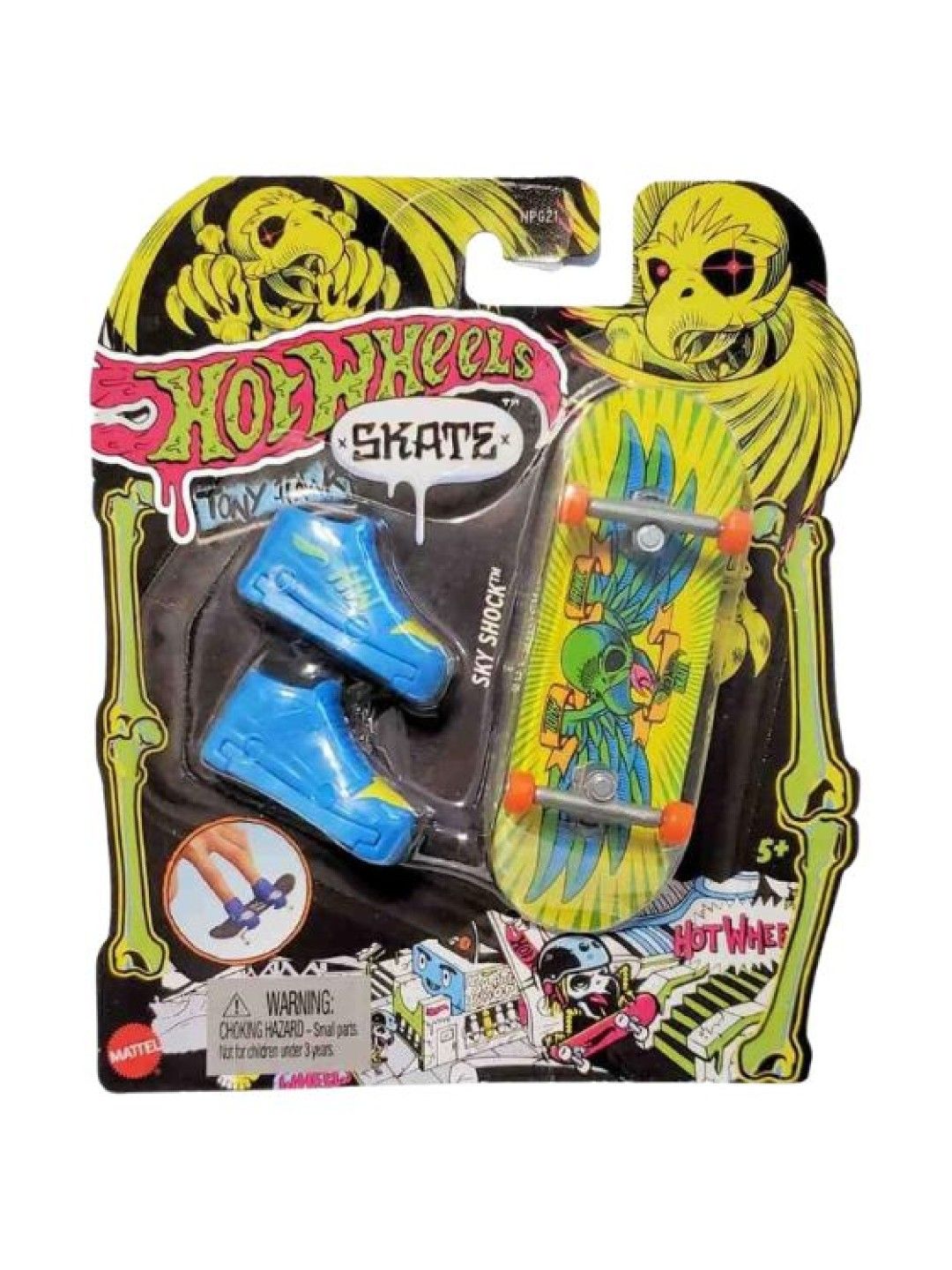 Hot Wheels Skate Neon Bones Finger Tony Hawk Finger Board (No Color- Image 1)