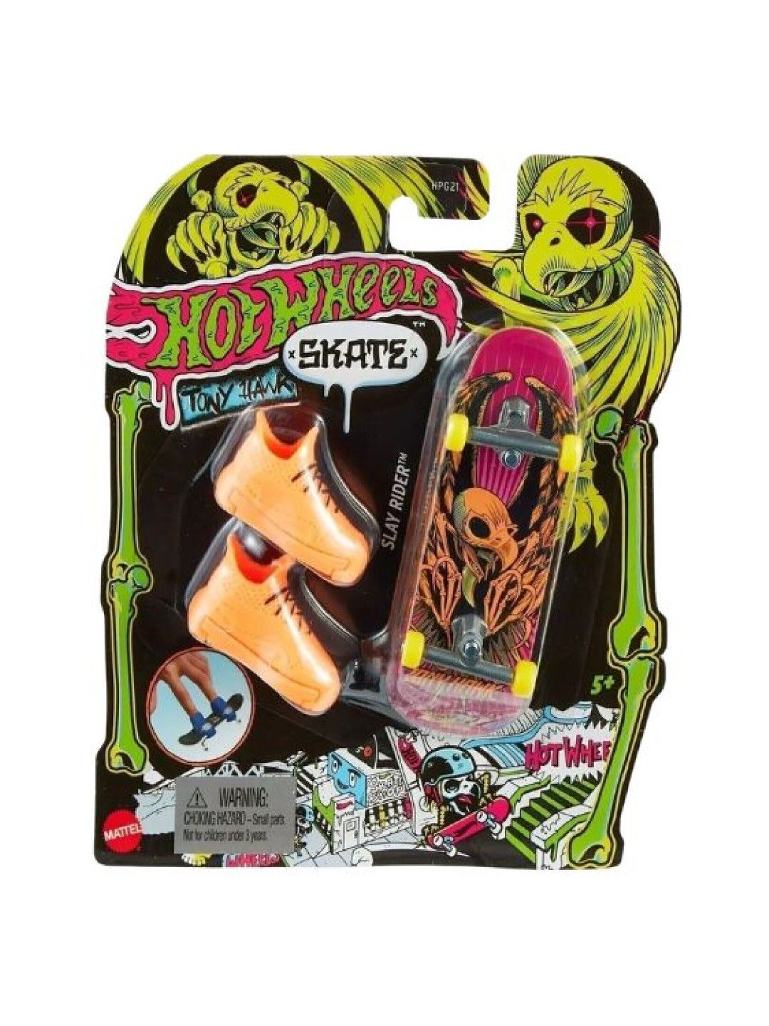 Hot Wheels Skate Neon Bones Finger Tony Hawk Finger Board (No Color- Image 1)