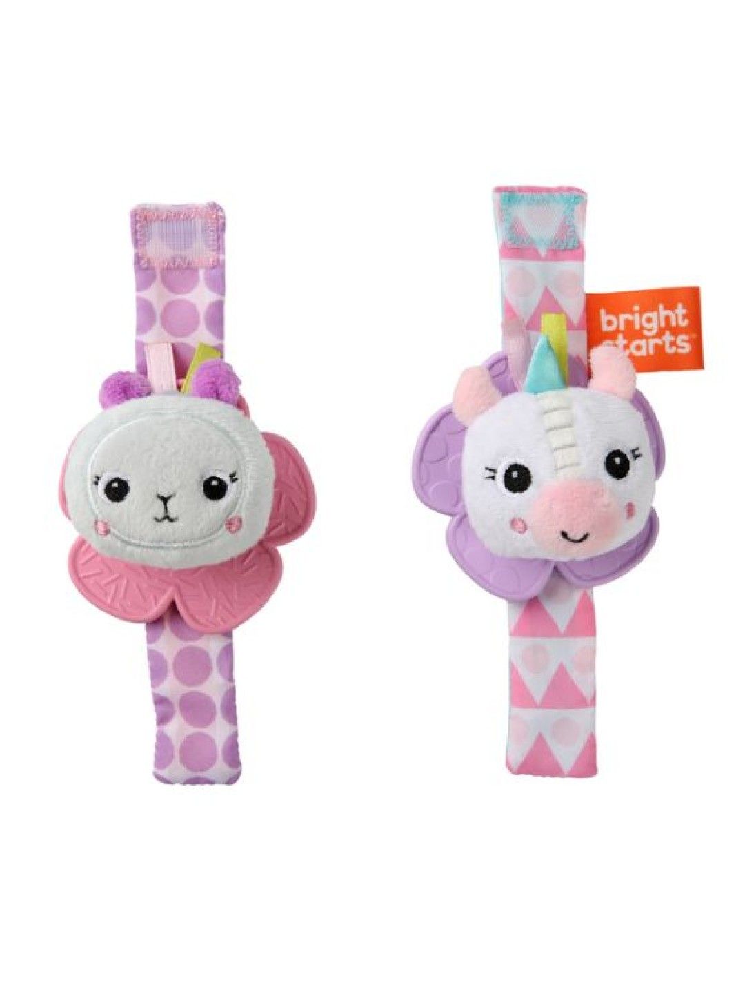 Bright Starts Rattle & Teethe Wrist Pals Toy, Unicorn & Llama (No Color- Image 1)