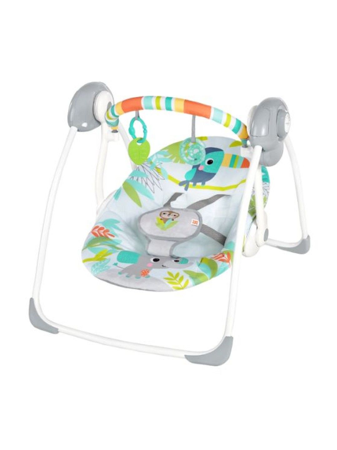 Bright Starts Rainforest Vibes Portable Compact Baby Swing with TrueSpeed and Toy Bar