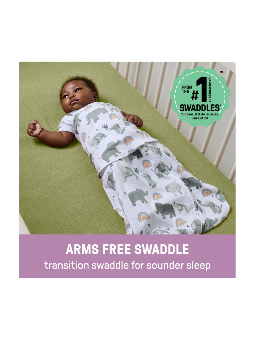 SwaddleMe Arms Free Convertible Swaddle - Luna (No Color- Image 4)