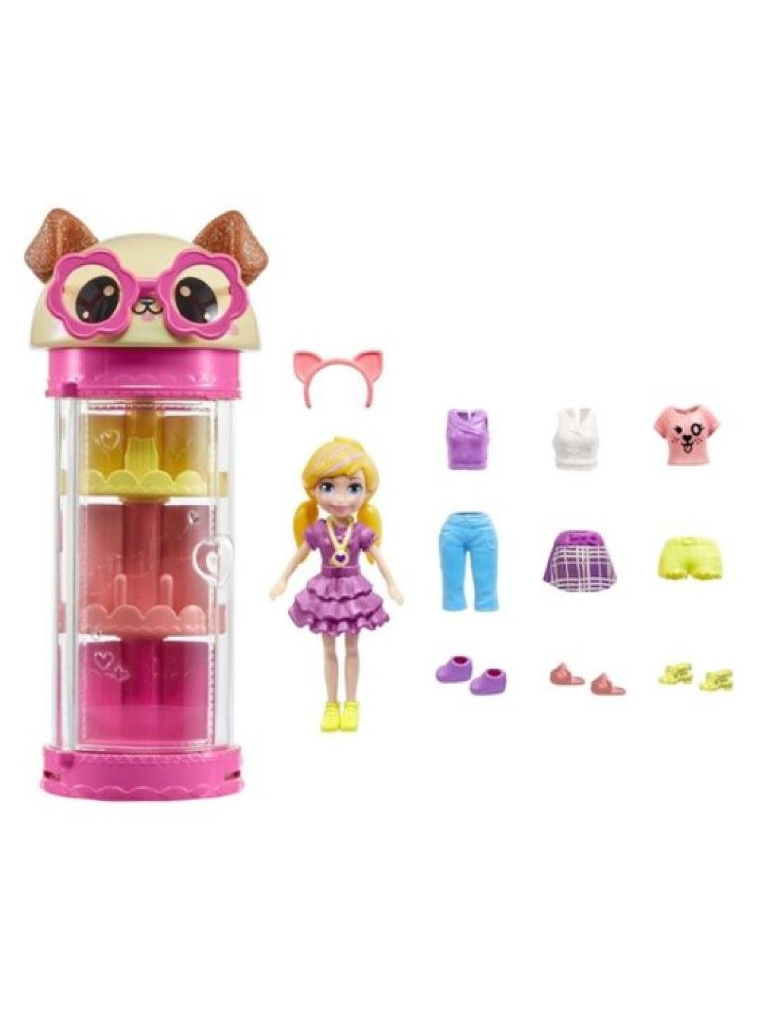Polly Pocket Style Spinner Fashion Closet Playset With Polly Doll And Puppy (No Color- Image 1)