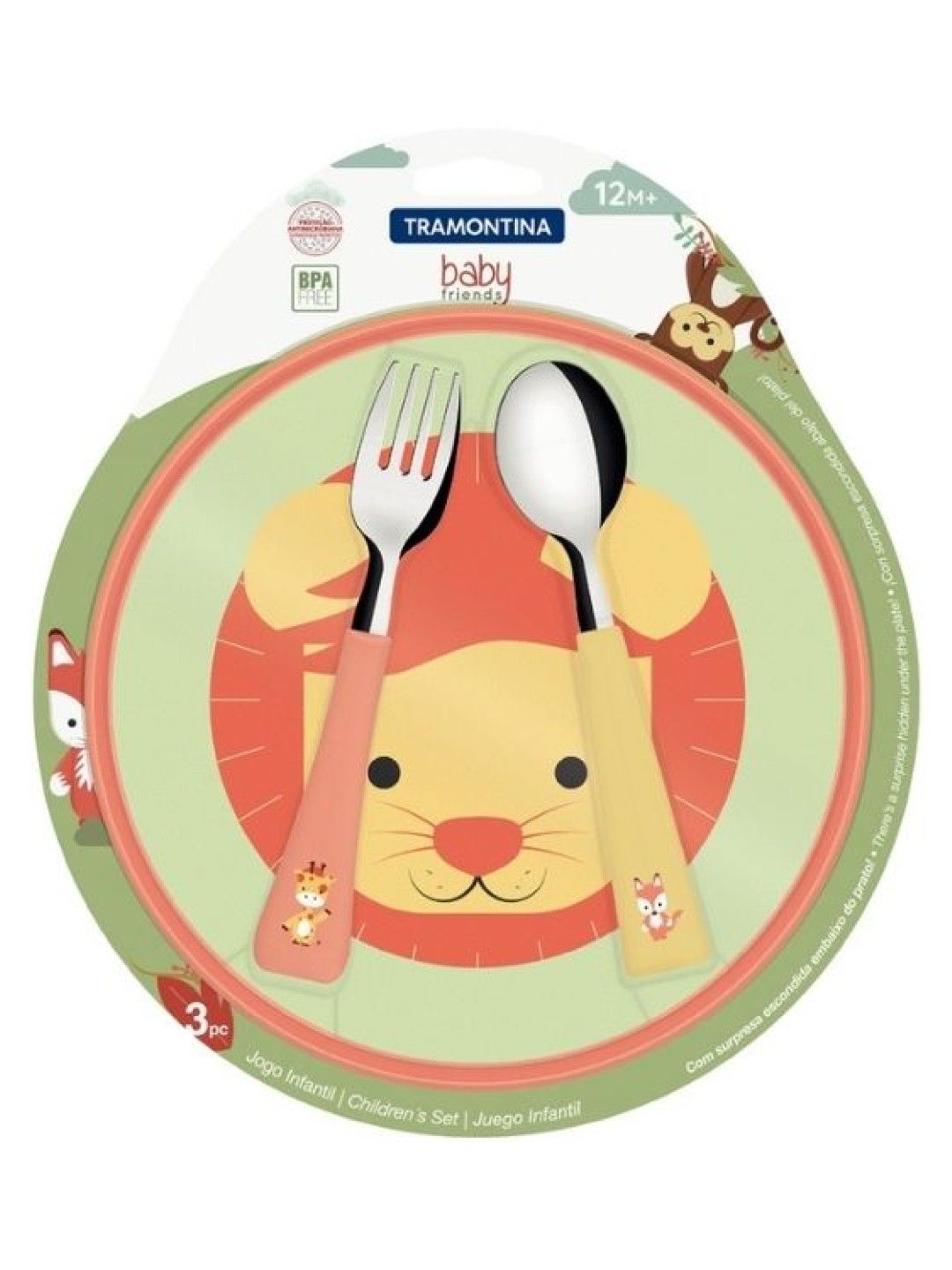 Tramontina Baby Friends Children Set (Spoon, Fork, Plate)