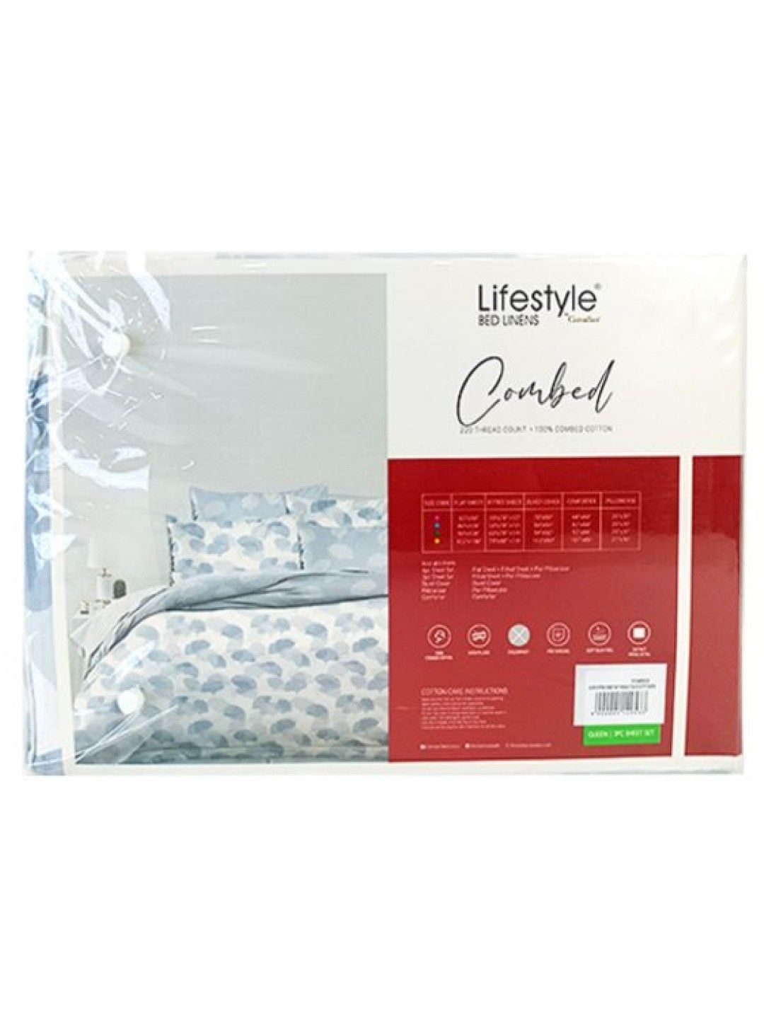Lifestyle by Canadian Lifestyle T220 Combed 3-Piece Fitted Sheet Set (Blue Ivy- Image 2)