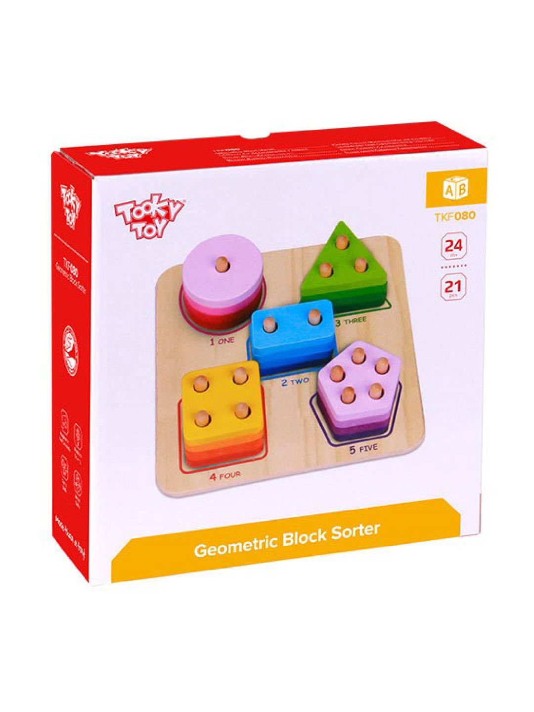 Tooky Toy Geometric Block Sorter Educational Toy (No Color- Image 3)