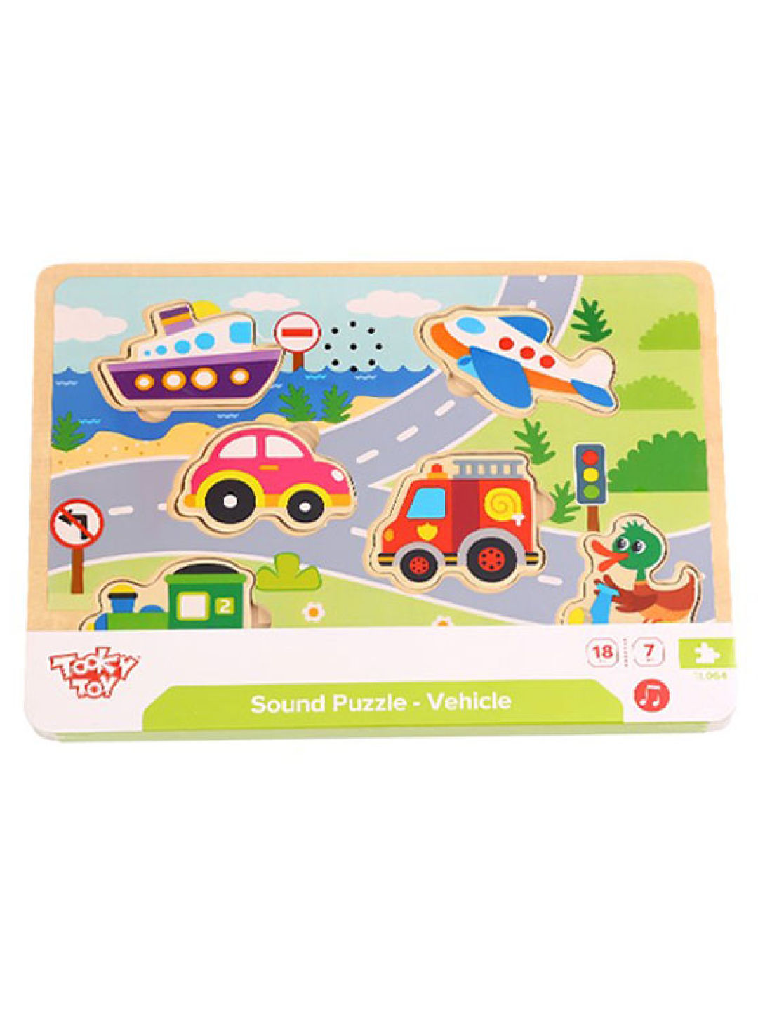 Tooky Toy Sound Puzzle - Vehicle (No Color- Image 1)