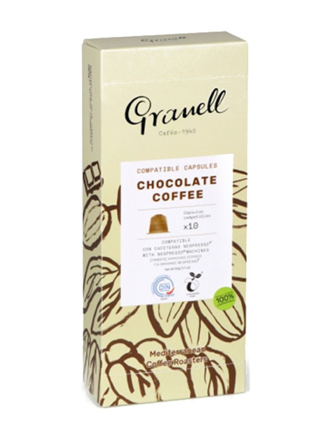Granell Flavored Aromas Chocolate Nespresso Capsule Replacement Compostable (No Color- Image 1)