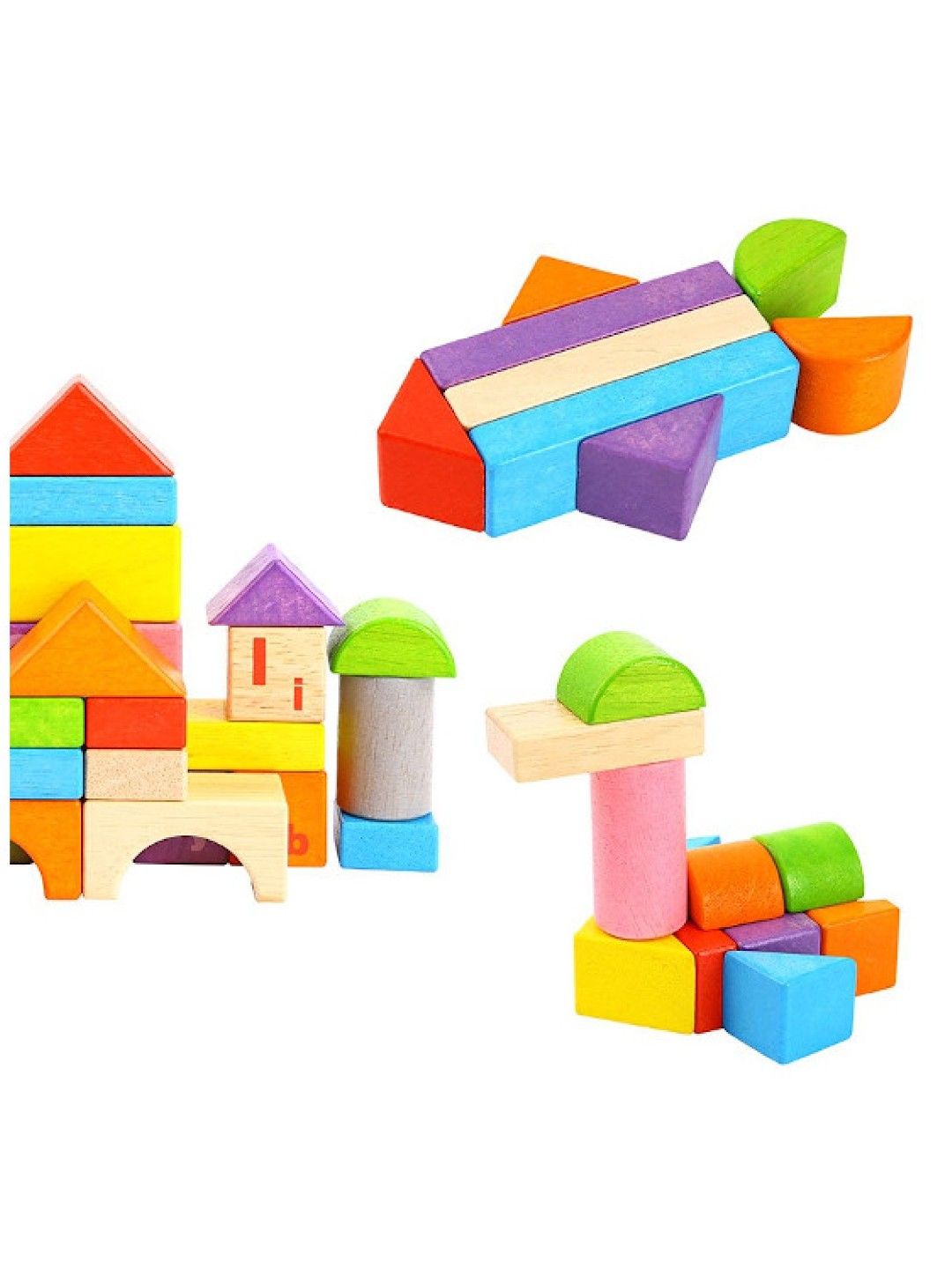 Tooky Toy Block Rubber Wood (135pcs) (No Color- Image 3)