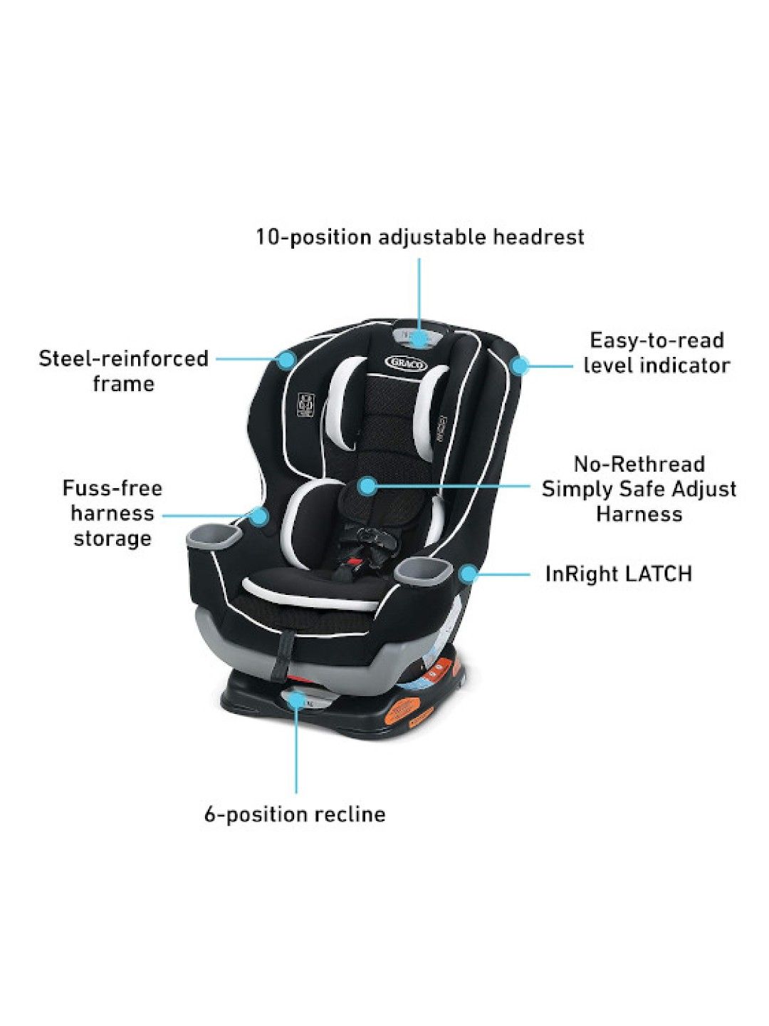 Graco Extend2fit Davis Convertible Car Seat (No Color- Image 3)