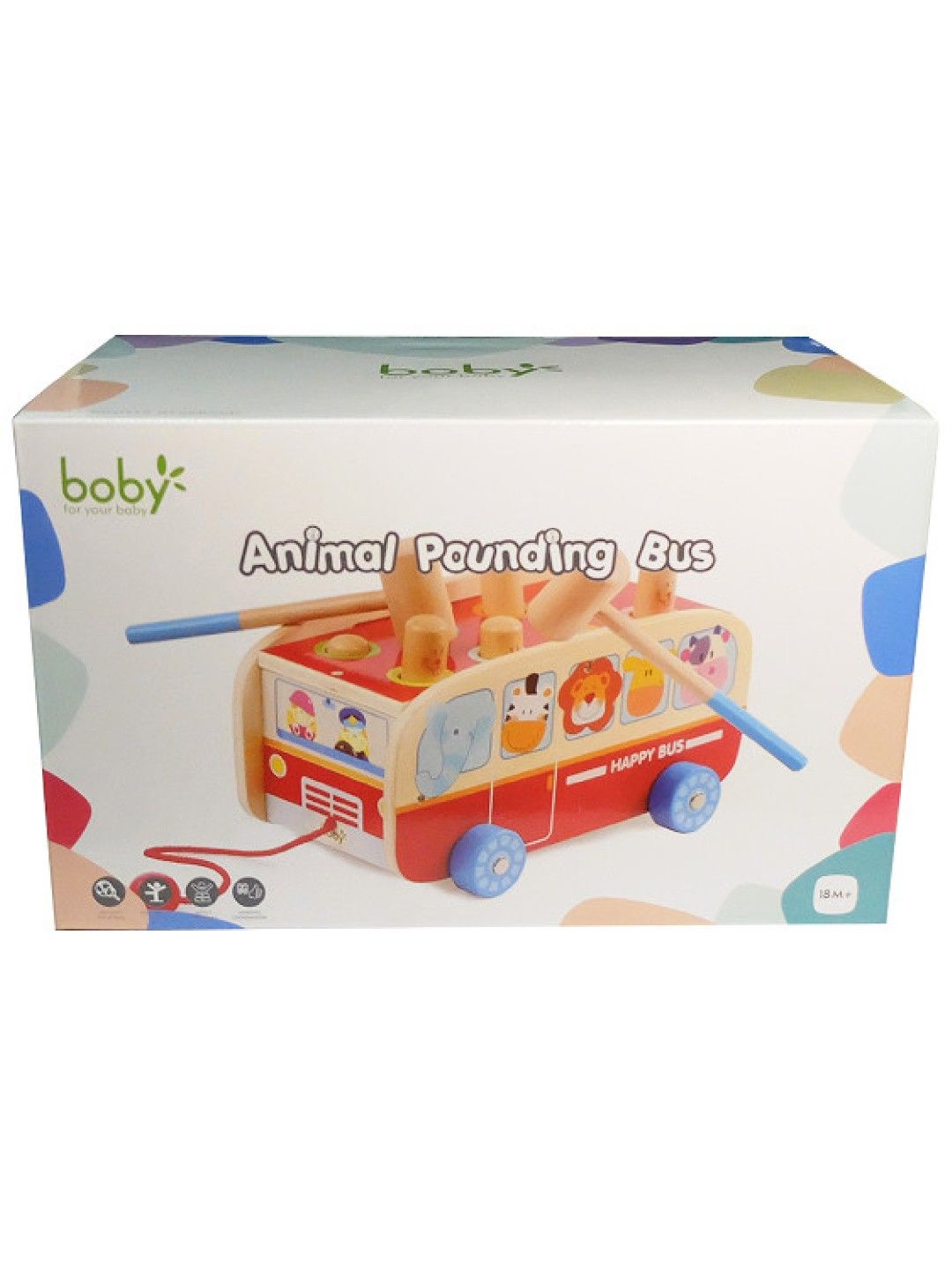 Boby Wooden Animal Pounding Bus (No Color- Image 3)