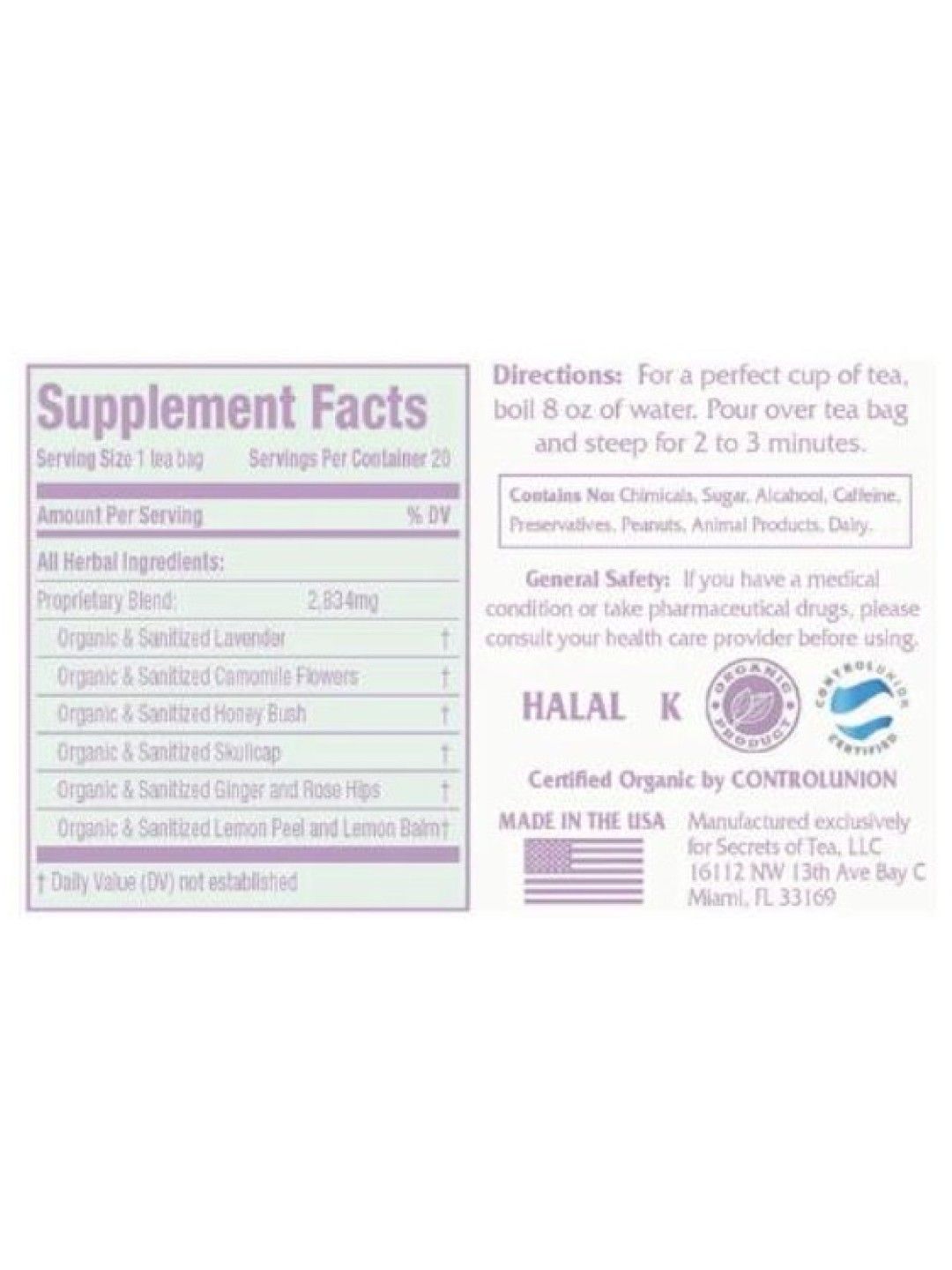 Secrets of Tea Relaxing Mama Prenatal and Postnatal Tea (No Color- Image 3)