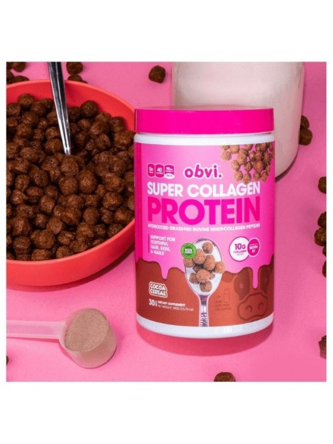 OBVI Super Collagen Protein Cocoa Cereal edamama