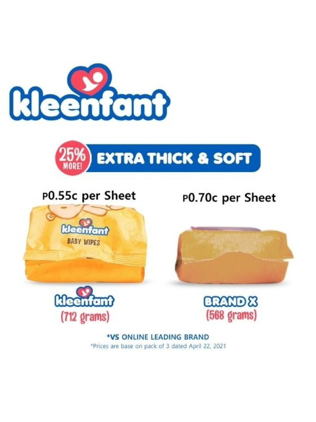 Kleenfant Baby Scent Scented Baby Wipes (108 sheets) Pack of 3 (No Color- Image 2)