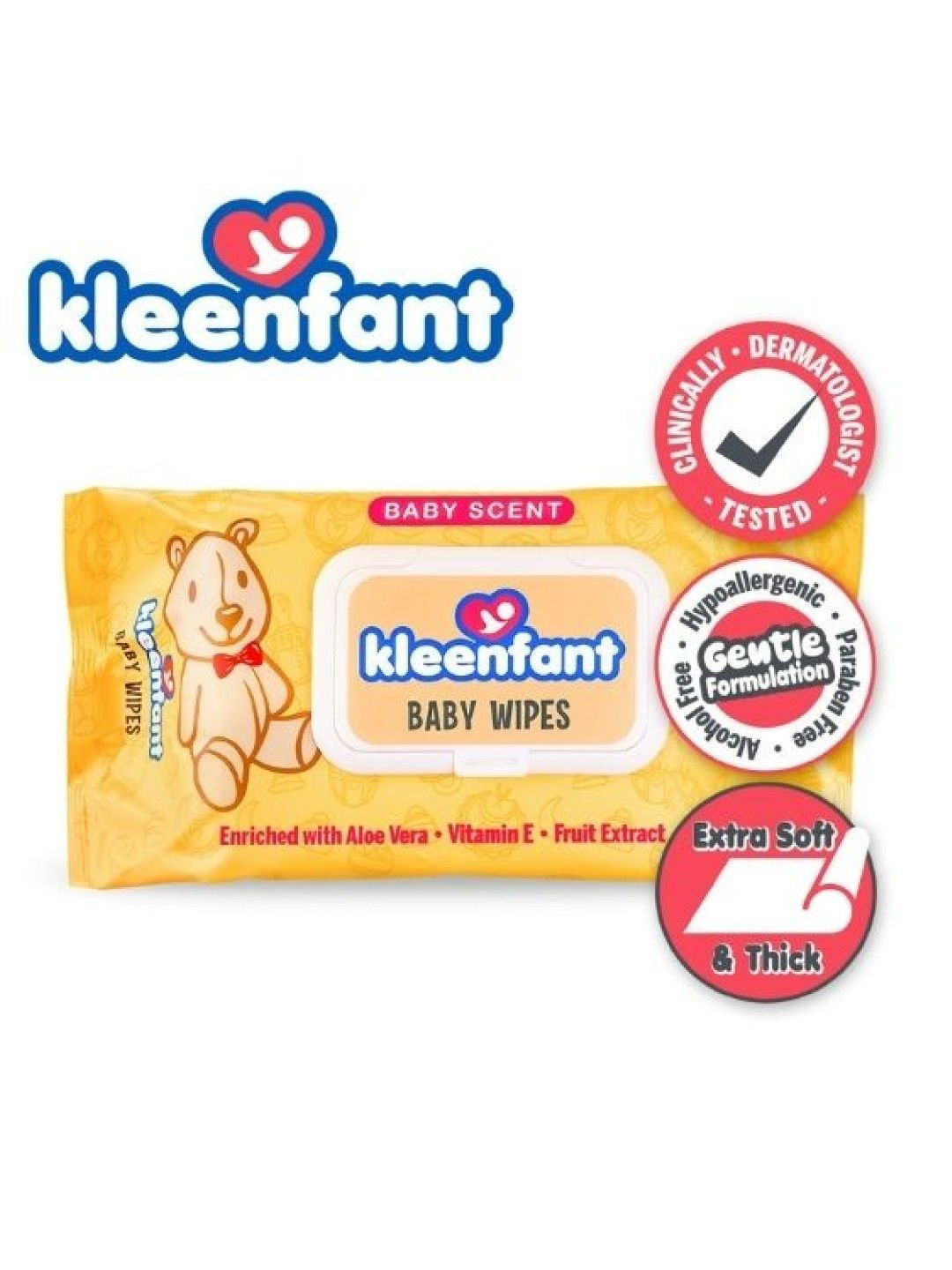 Kleenfant Baby Scent Scented Baby Wipes (108 sheets) Pack of 5 (No Color- Image 3)