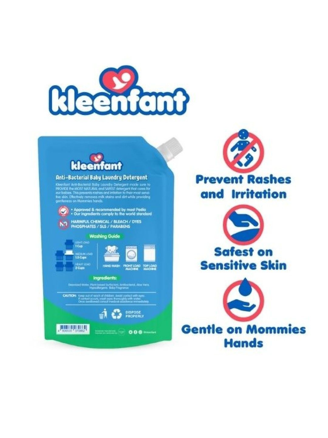 Kleenfant Antibacterial Baby Laundry Wash Refill (1100ml) Pack of 2 (No Color- Image 3)