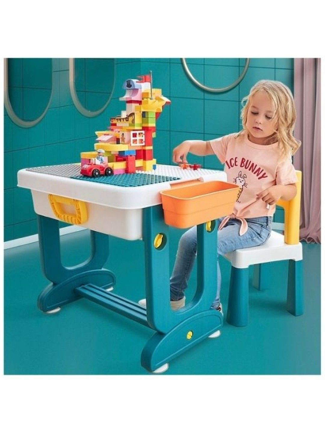 Kiddiestationph 4 in 1 Building Blocks Table (No Color- Image 3)