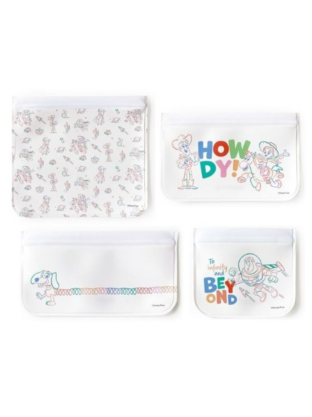 Zippies Disney Pixar Toy Story Layflat Reusuable Bags Set (4pcs) (No Color- Image 1)