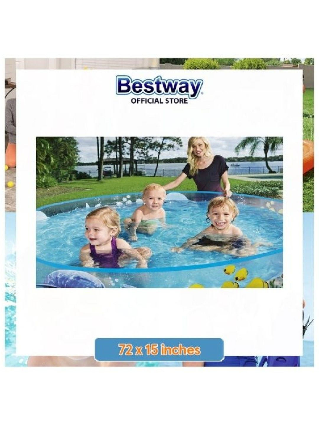 Bestway Swimming Pool Oddysey (72 in x 72 in x 15 in) (No Color- Image 2)