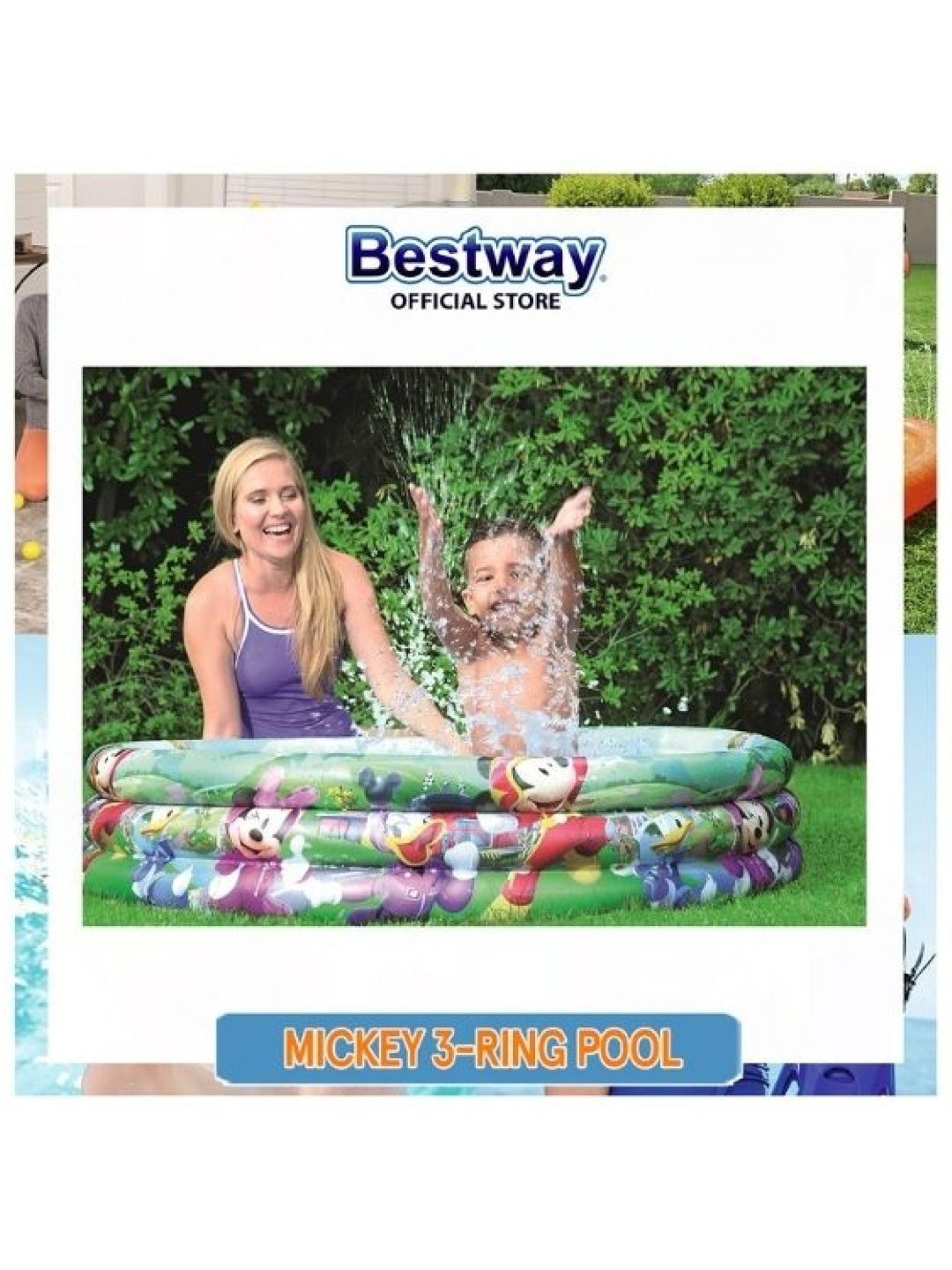 Bestway Mickey and The Roadster Racer 3-Ring Pool (48 diameter x 10in) (No Color- Image 2)