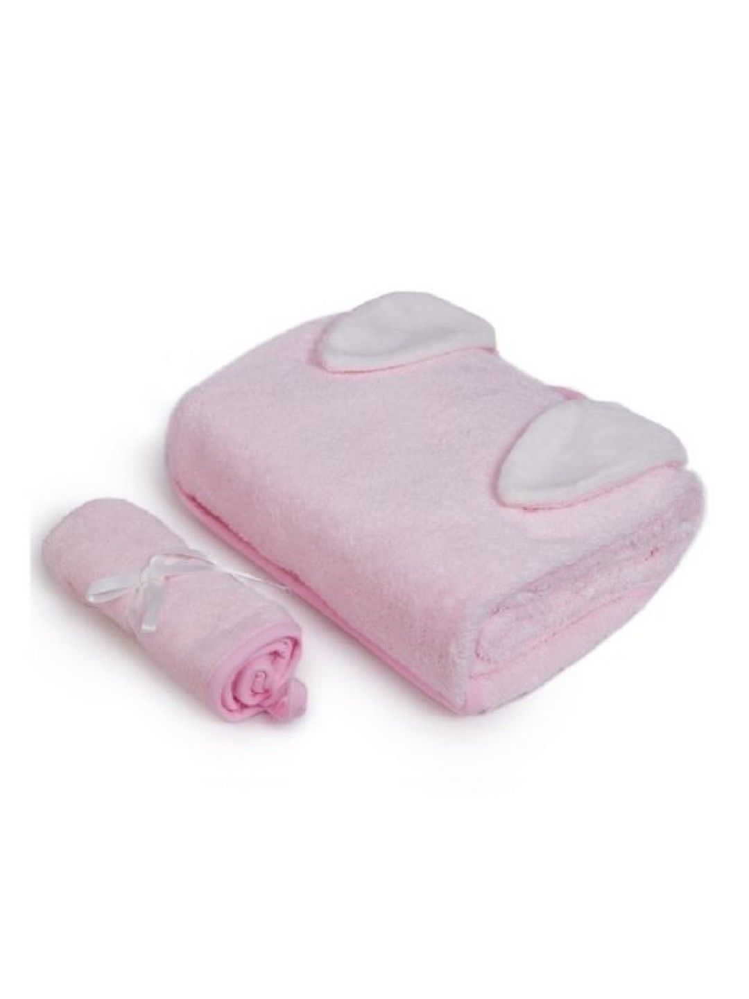 Nuborn Baby Essentials Bamboo Hooded Towel with Washcloth Set (Pink- Image 2)