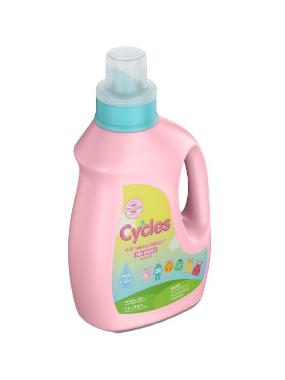 Cycles Mild Laundry Detergent Liquid 1.5L (No Color- Image 3)