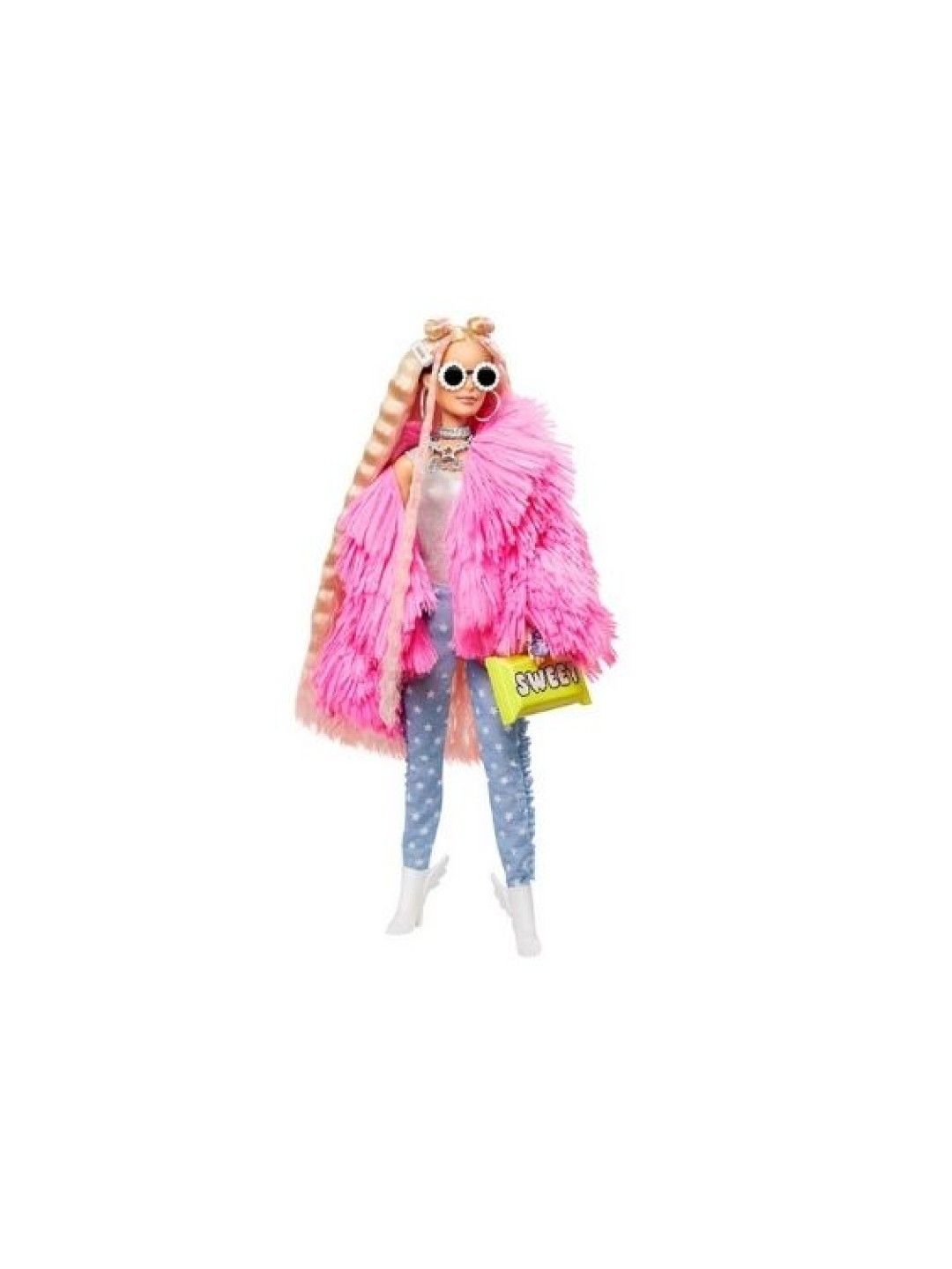 Barbie Extra Doll #3 In Pink Coat With Pet Unicorn-Pig (No Color- Image 3)