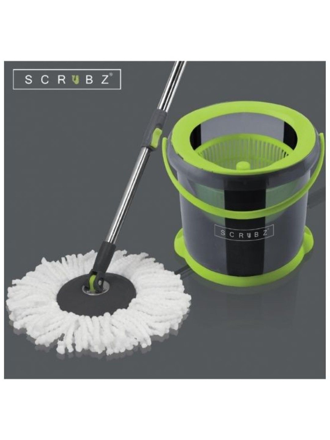 Sunbeams Lifestyle Scrubz Stainless Steel Spin Mop W/ Single Bucket Microfiber 360ᴼ (No Color- Image 2)