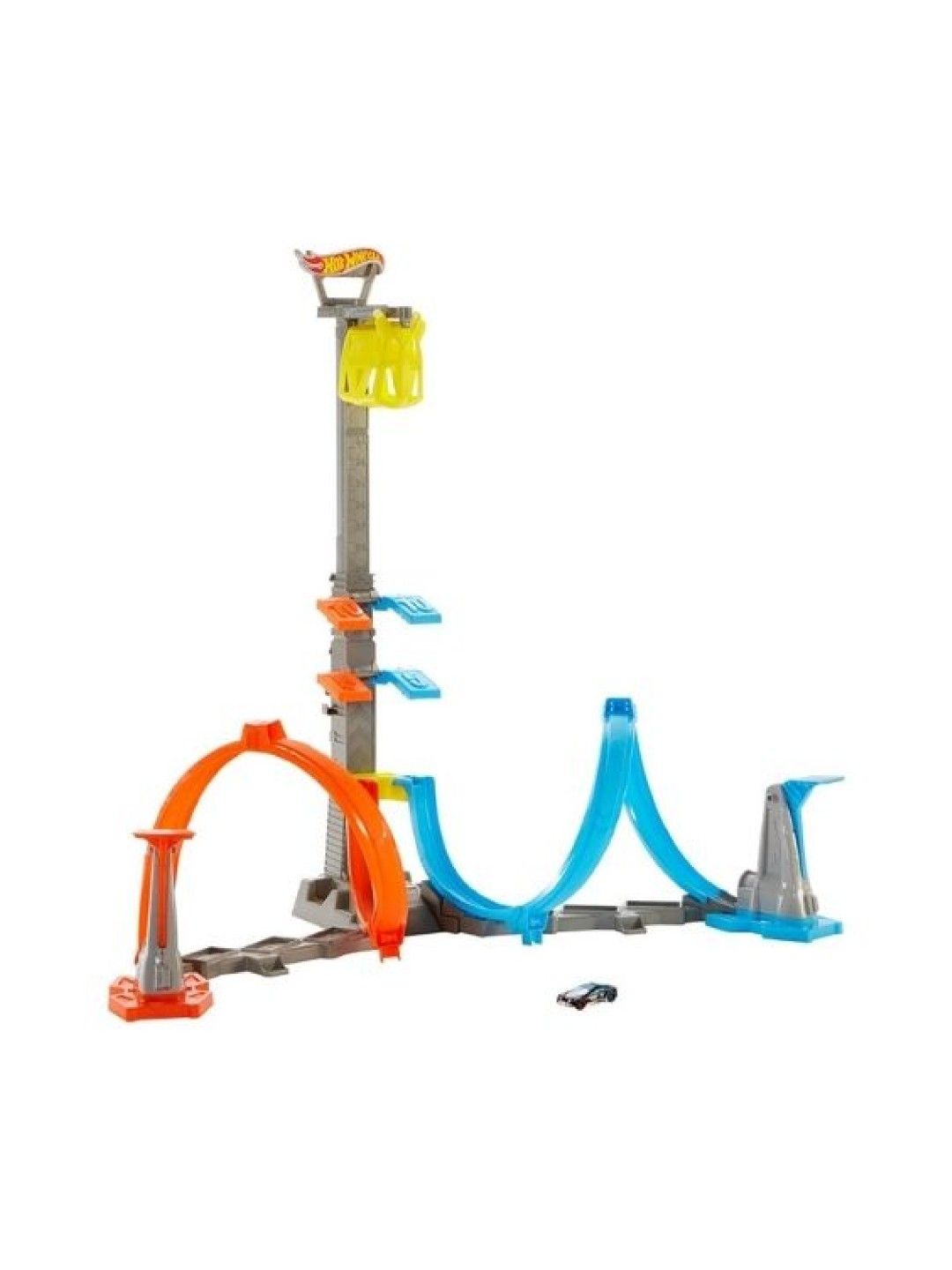 Hot Wheels Loop & Launch Plastic Racing Stunt Car Ramp Set with 1 Car and 2 Ramps (No Color- Image 3)