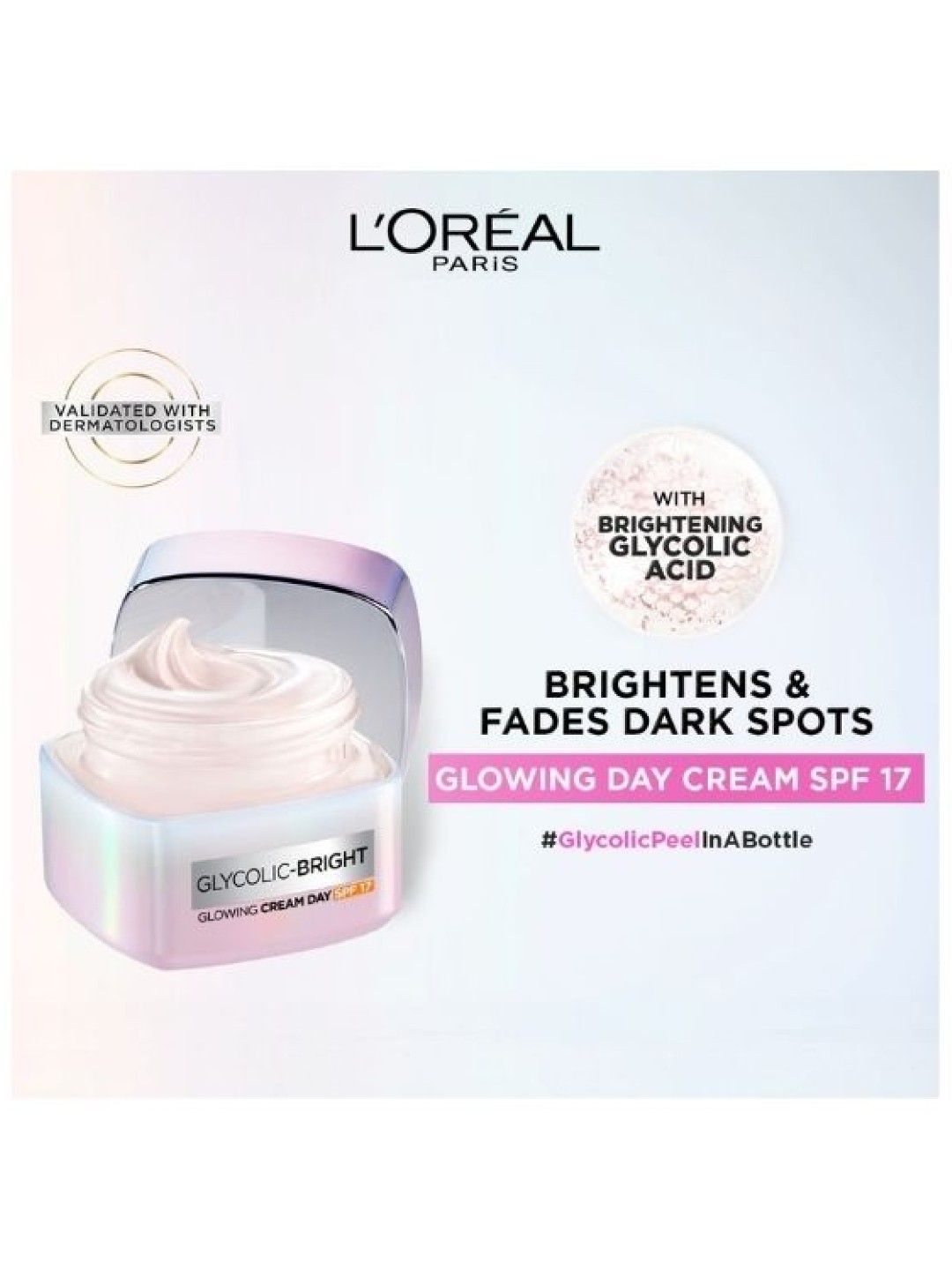 L'Oreal Paris Glycolic Bright Glowing Day Cream SPF 17 (50 ml- Image 3)