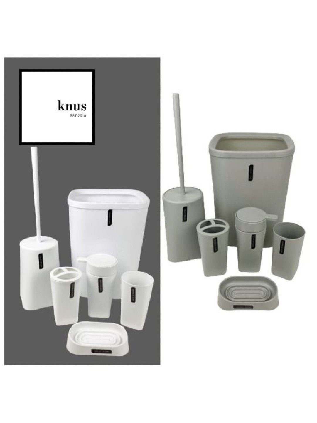 Knus PH Bath Set 6 Piece (Grey- Image 2)