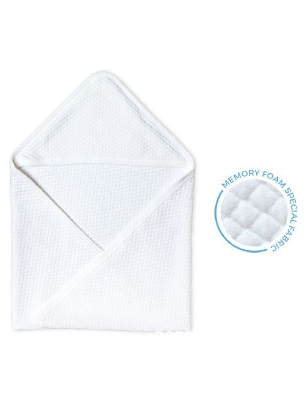 Cotton Central™ Receiving Blanket with Hood Premium 100% USA Cotton (Snow White- Image 1)