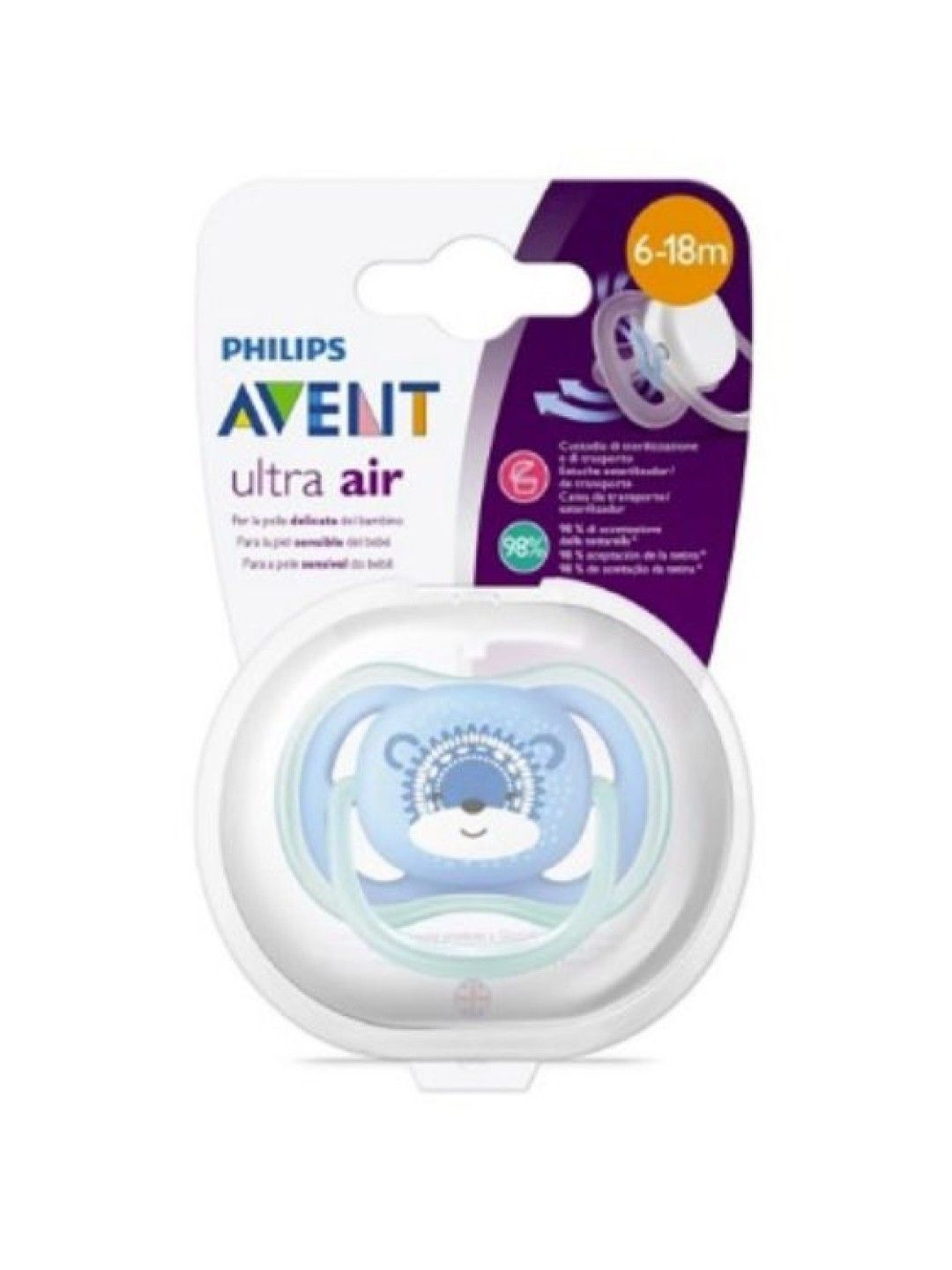 Avent Philips Avent 6-18M Ultra Air Pacifier (Blue- Image 3)