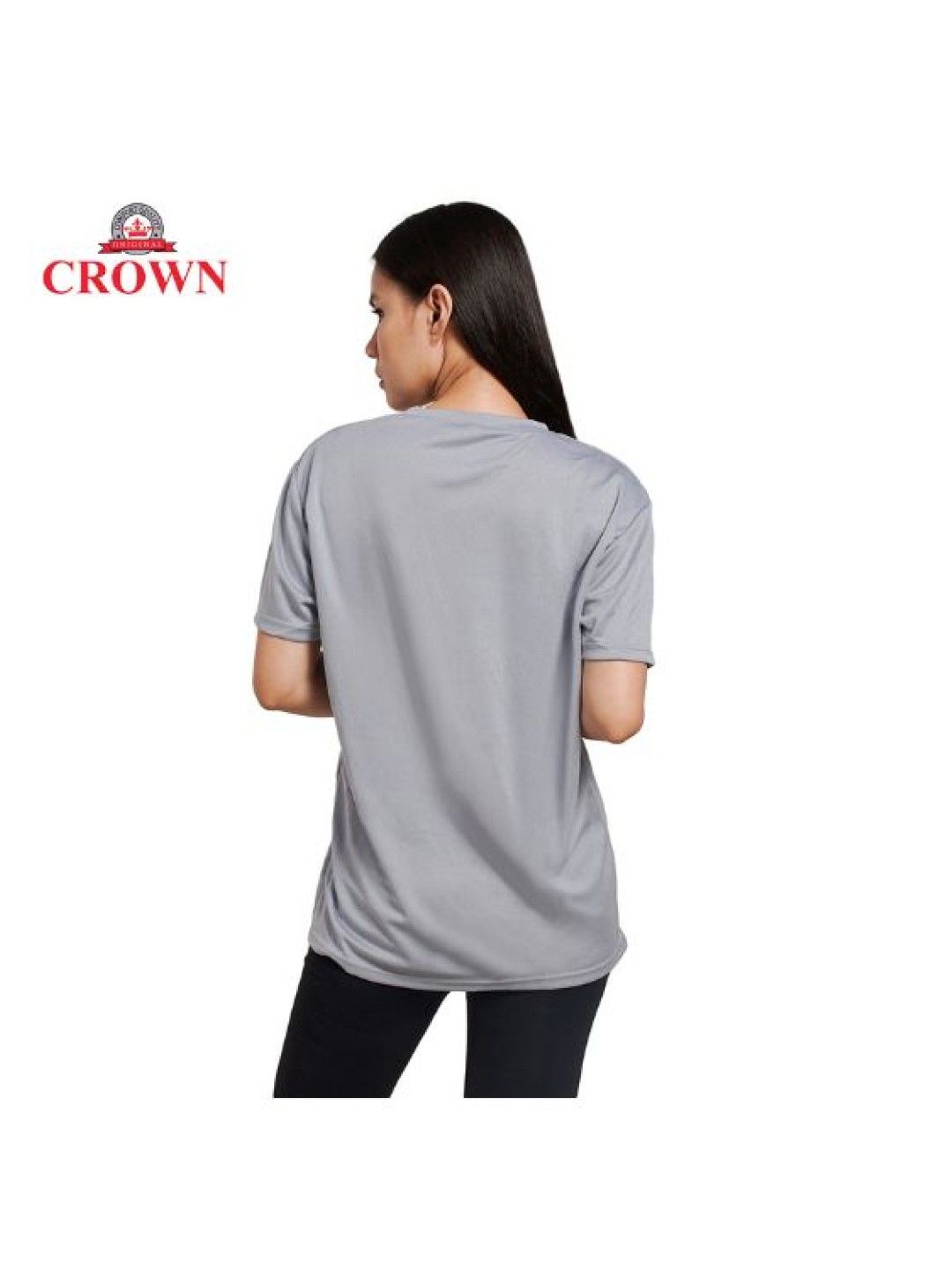 Crown TShirt Ladies Drifit VNeck (Acid Gray- Image 3)