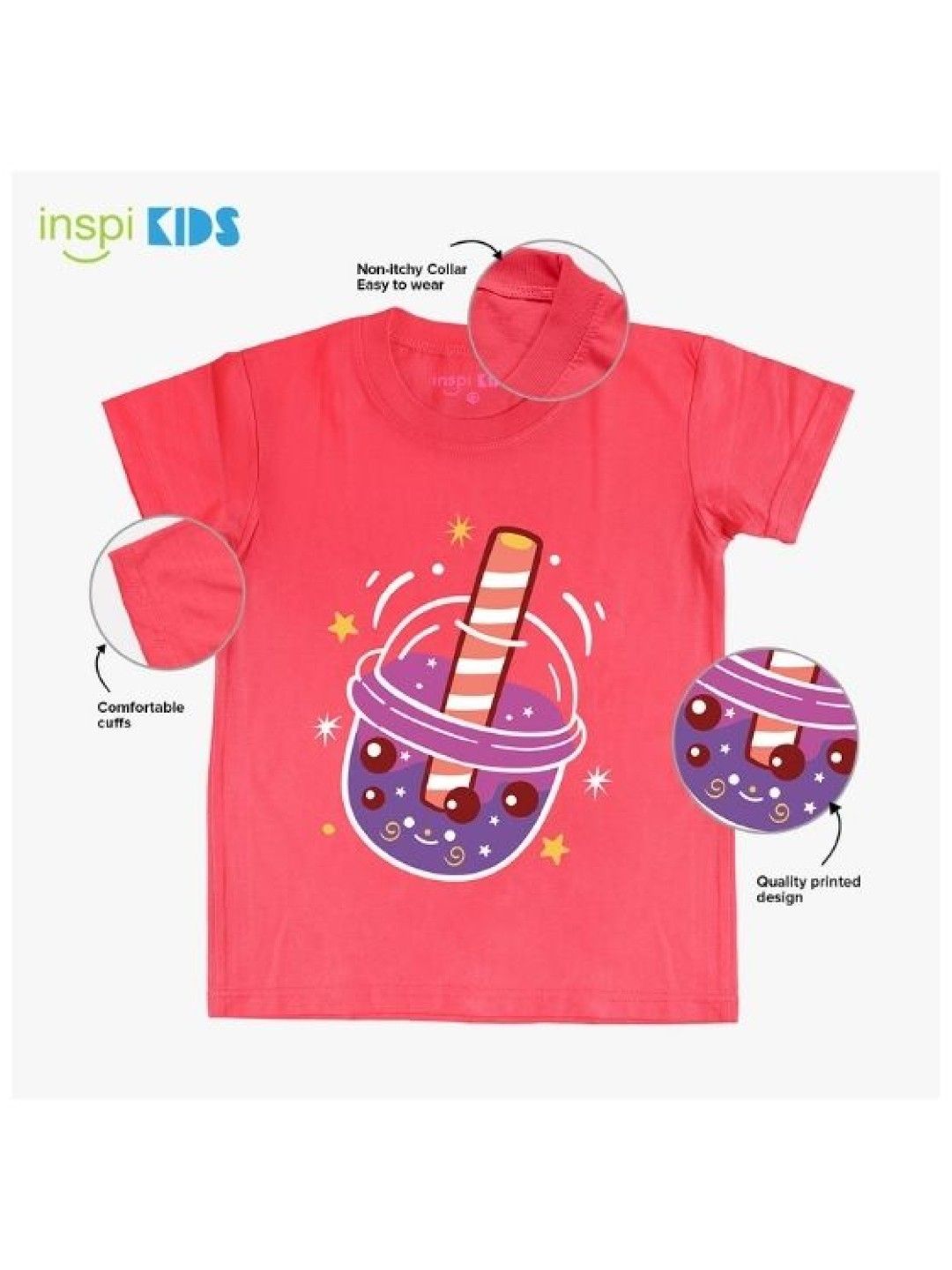 INSPI Kids Girls Shirt (Galaxy MilkTea- Image 3)