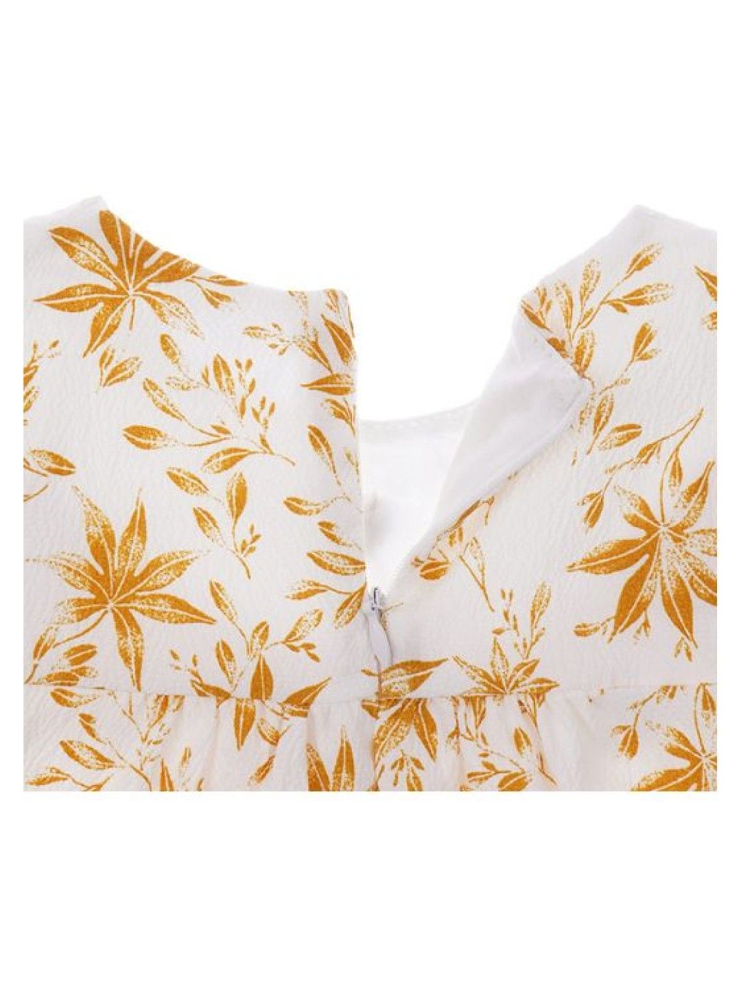 Cottonkind Flexi Leaf Print Dress (Yellow- Image 3)