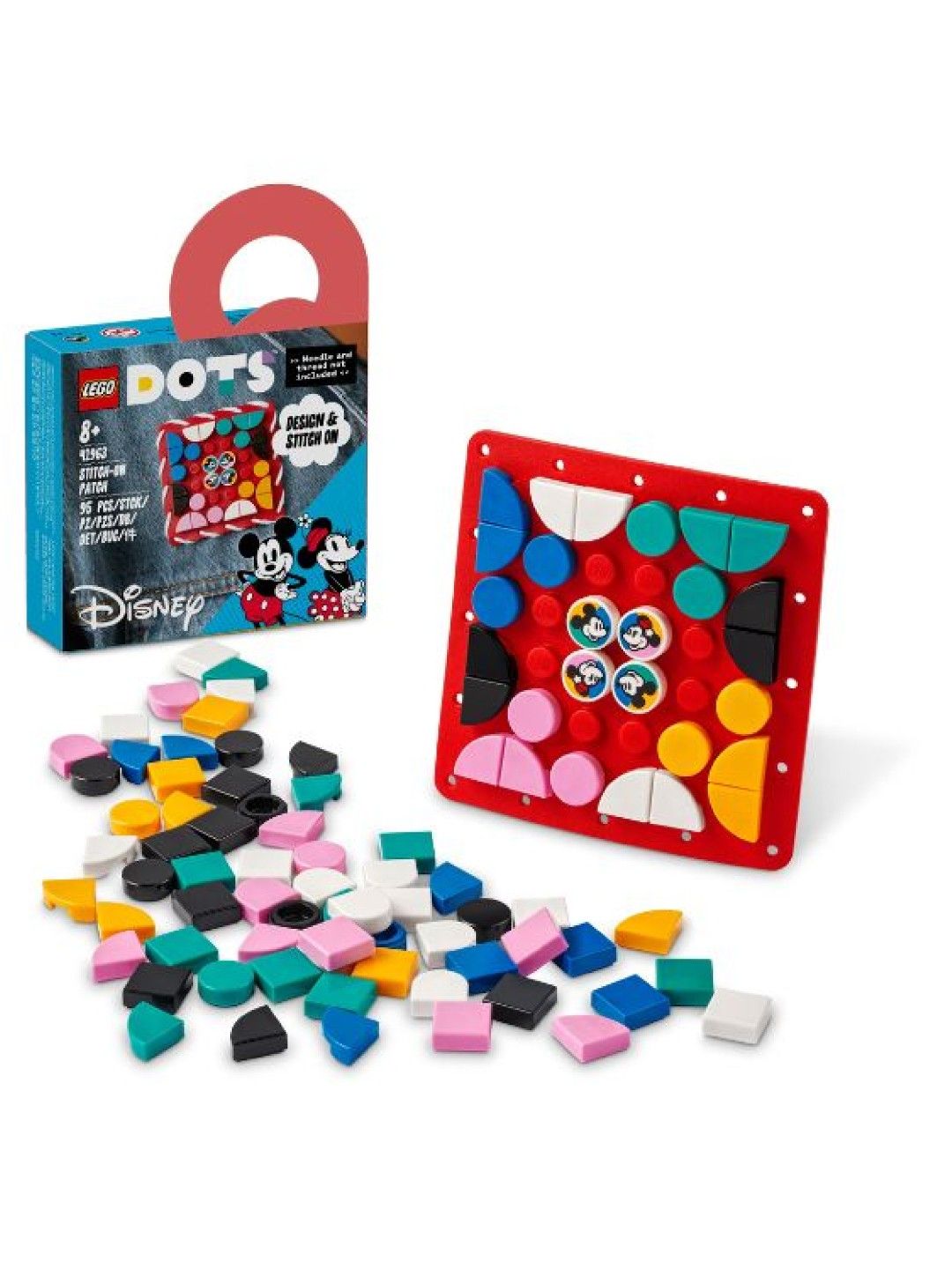 Lego Dots Mickey Mouse and Minnie Mouse Stitch-On Patch Building Blocks (95pcs) (No Color- Image 2)