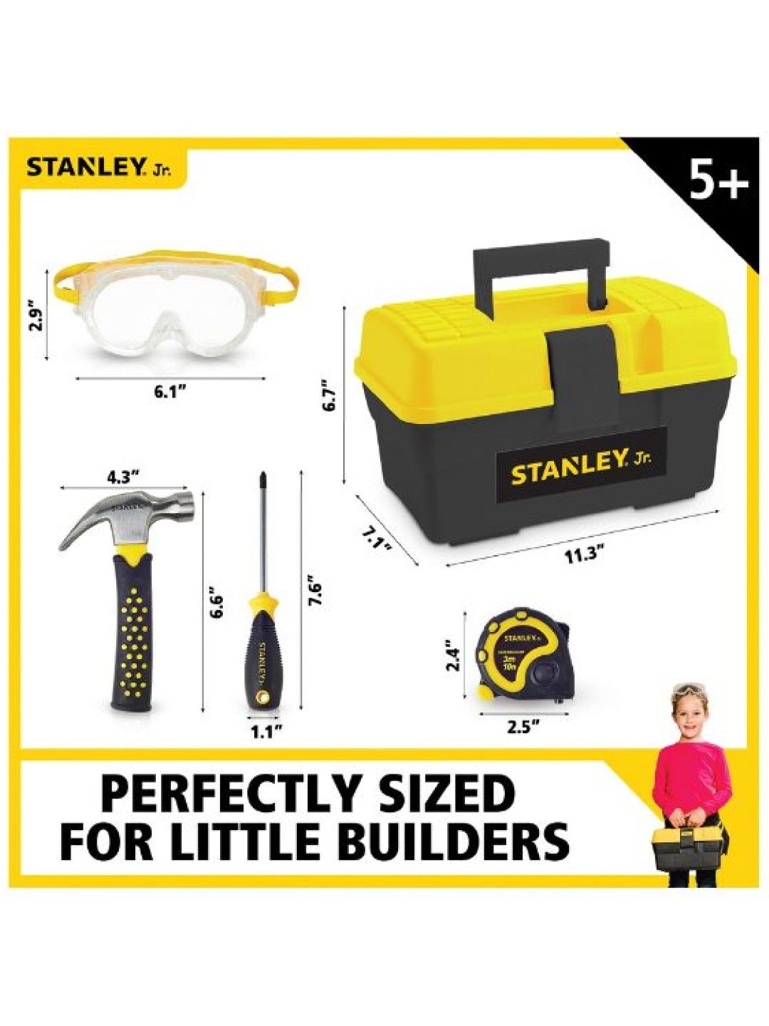 Stanley Stanley Jr. Premium 5-Piece Kids' Tool Set and Toolbox (No Color- Image 3)