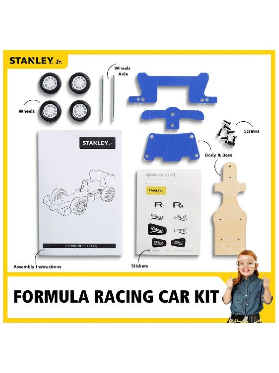 Stanley Stanley Jr. Mini Formula Racing Car Assembly Kit (Wooden) (No Color- Image 3)