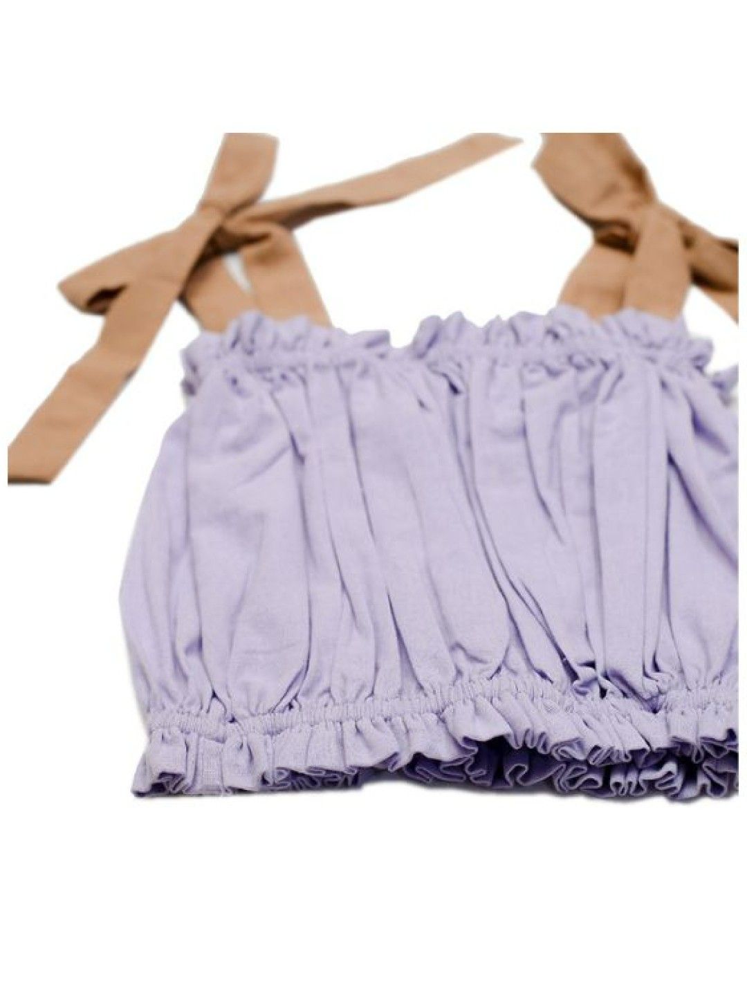 bean fashion Daywear Delight Top with Ribbon Strap (Beige & Lilac- Image 2)