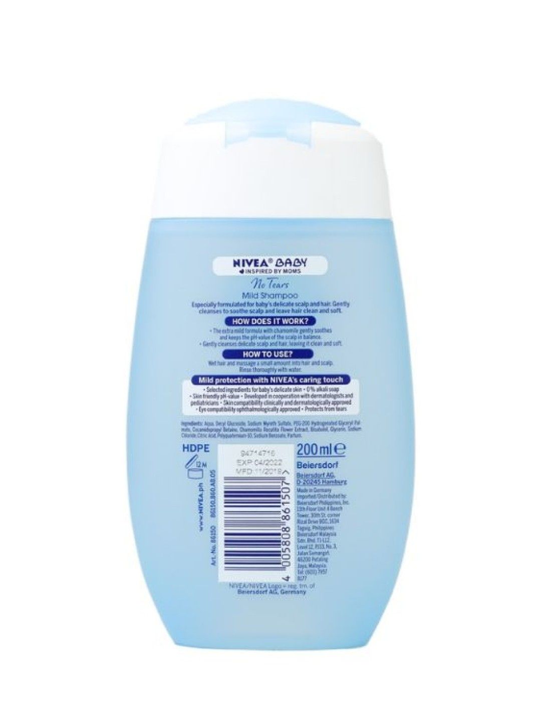 NIVEA Baby No Tears Shampoo, Baby Shampoo w/ Chamomile, 200ml (No Color- Image 3)